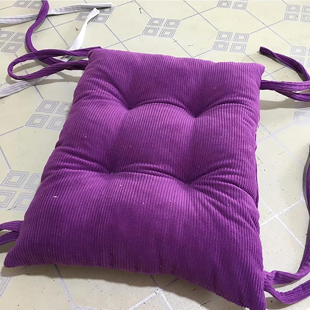 5cm Thicken Corduroy Seat Cushion, Rectangle Bar Stool Cushions Dining Chair Pads with Ties for Kitchen Office Bench Stool(Purple,45x150cm(18x59inch))