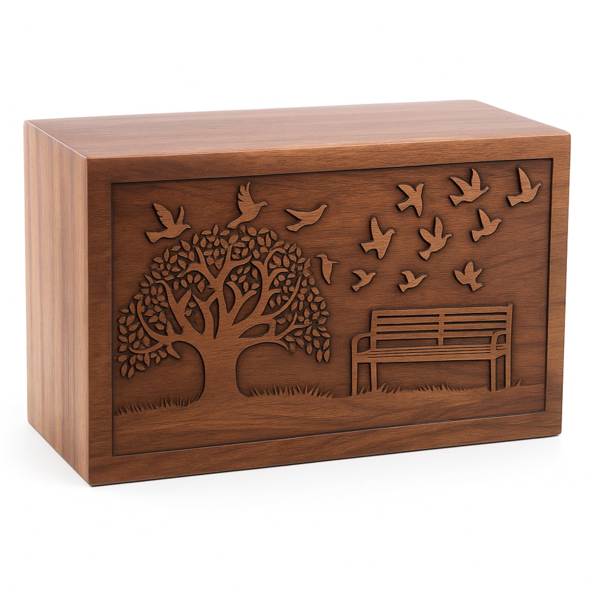 Handcrafted Tree of Life Wooden Cremation Urns for Human Ashes Adult Large - Funeral Urn Box - Burial Urns for Columbarium (250 LB - Rosewood, Dove)