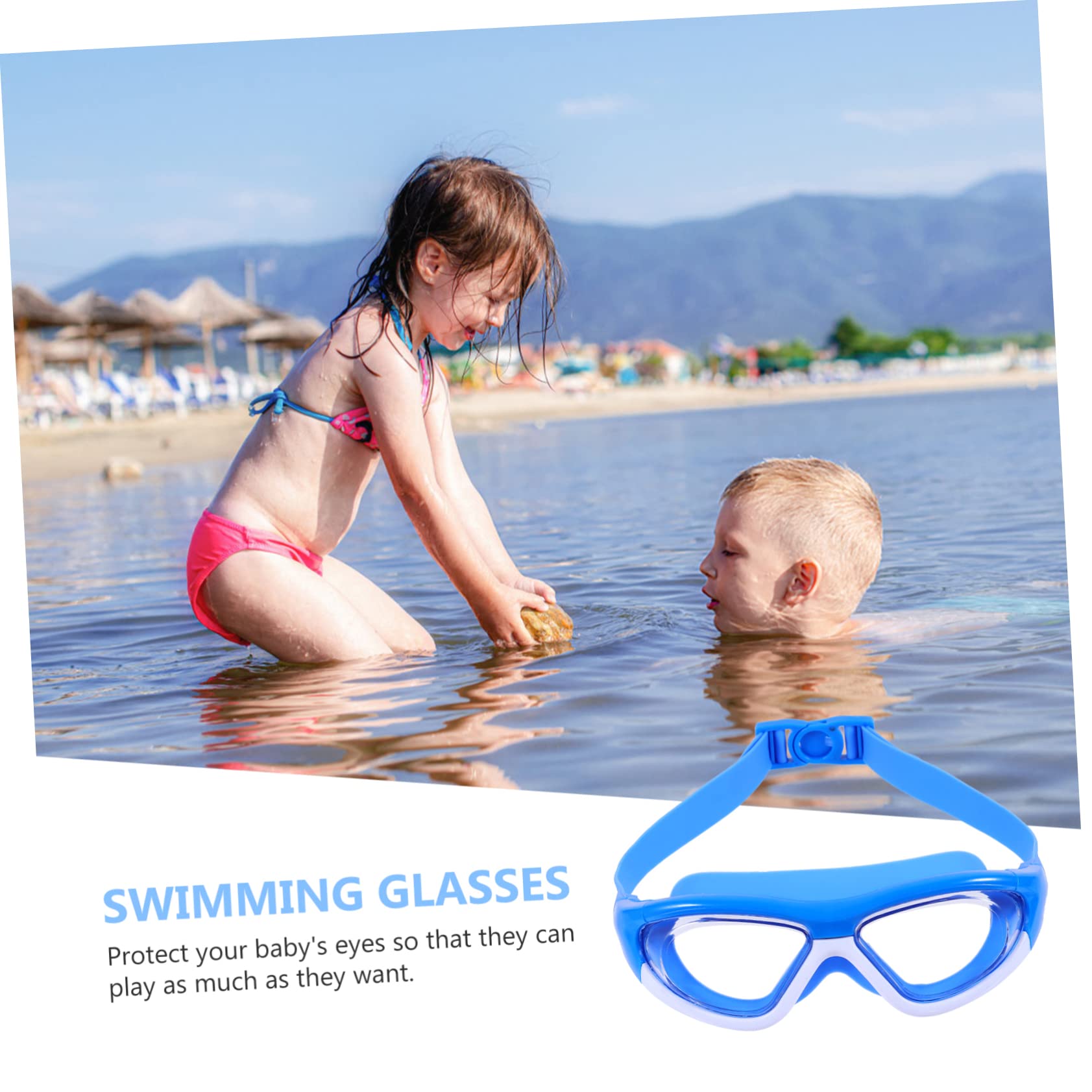 BESPORTBLE 2 Piezas De Correa Para Niños Antiniebla Azul Ancho Fugas Y Azul Gafas Antitransparentes Para Adolescentes Piscina Jóvenes Niños Nadar Gafas Protectoras