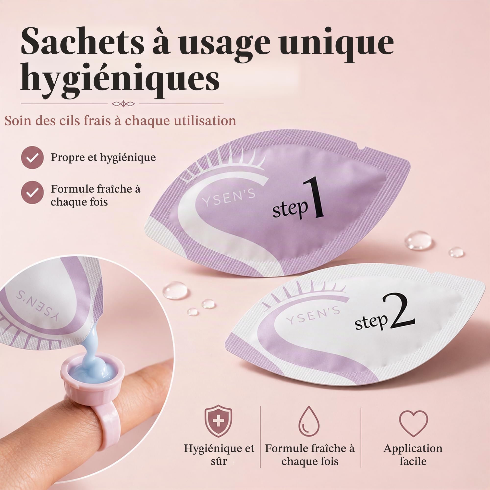 YSEN’S Kit Rehaussement de Cils, Brow Lift Kit Sourcil, 10 Utilisations | Kit rehaussement de cils avec 20 sachets, 4 paires de coussinets et accessoires, jusqu’à 10 utilisations.