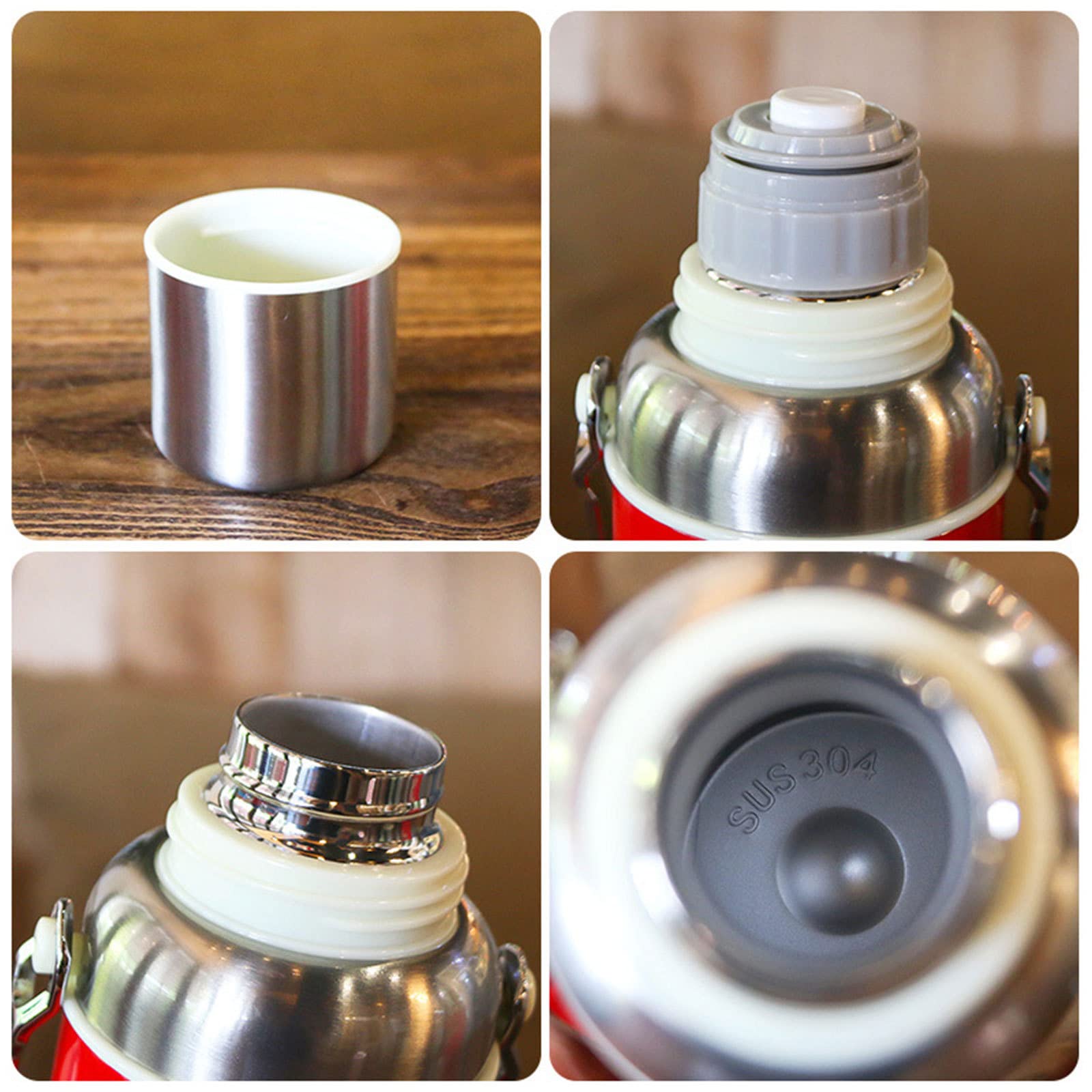 Izolowana karafka termiczna ze stali nierdzewnej retro ceramiczny czajnik 53 ml butelka próżniowa z podwójnymi ściankami kubek podróżny do kawy napojów butelka z pokrywką ciepła i zimna (600 ml, stal nierdzewna), różowa
