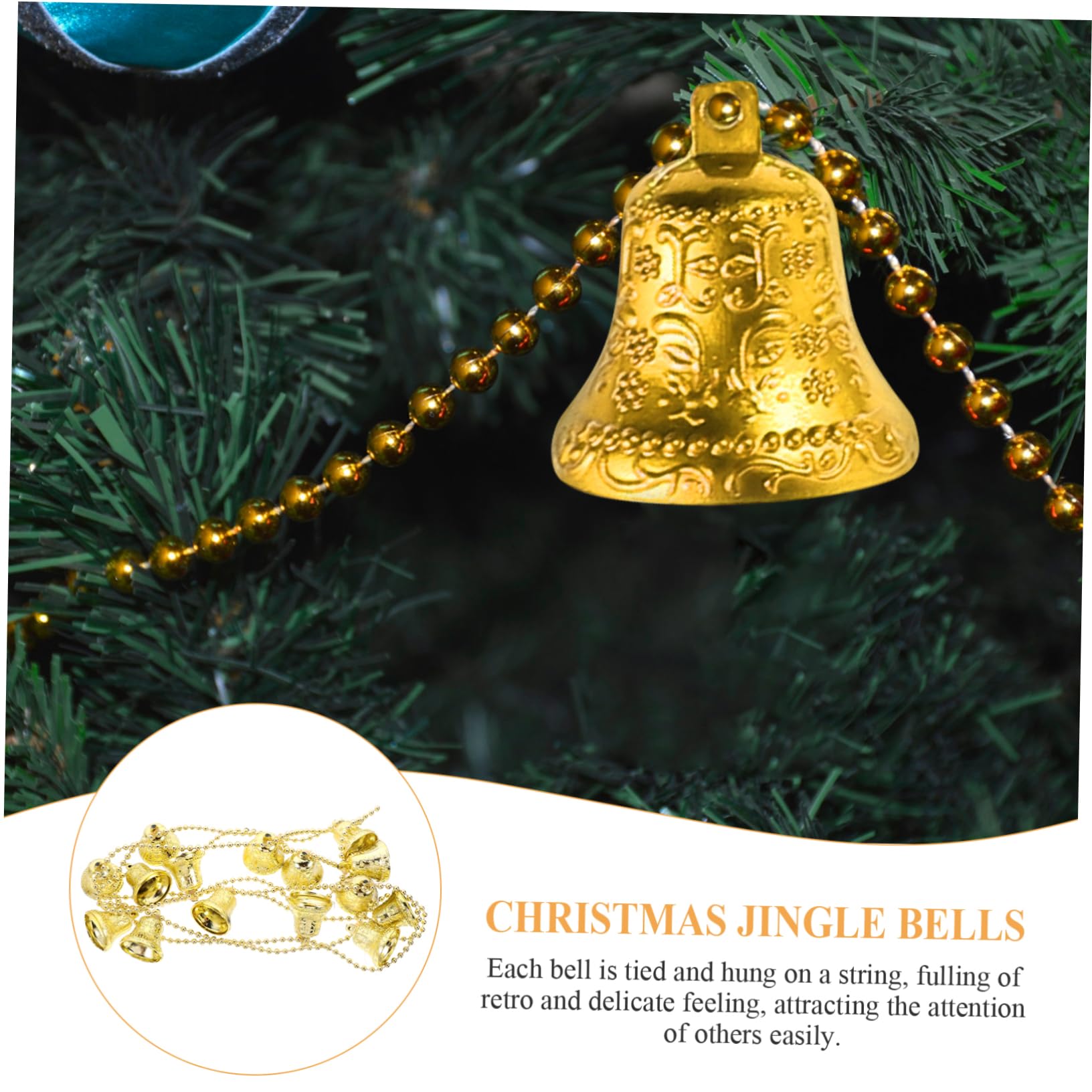 Cabilock Plastic Christmas Bells String Christmas Jingle Bells for Decor Hanging