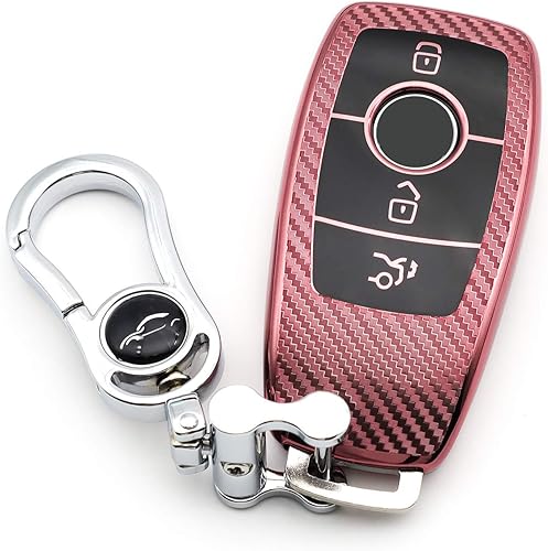 M.JVisun Funda de Llavero de Cuero para Mercedes-Benz 2019-2022 Clase A Clase C Clase G 2017-2022 Clase E 2018-2021 Clase S