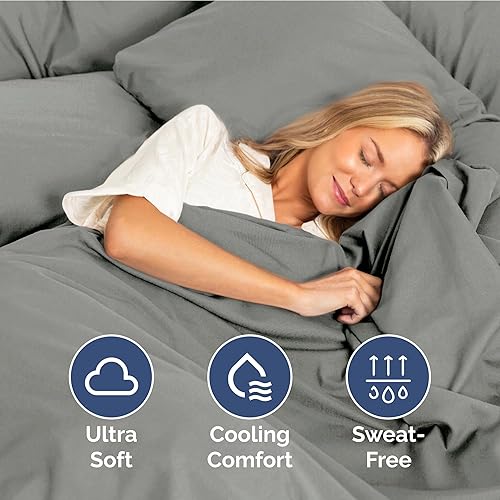 Vista 1309 de Juego de sábanas de 4 piezas tamaño king, extrasuaves, transpirables y refrescantes con esquinas profundas, sábanas de fácil ajuste y sin arrugas