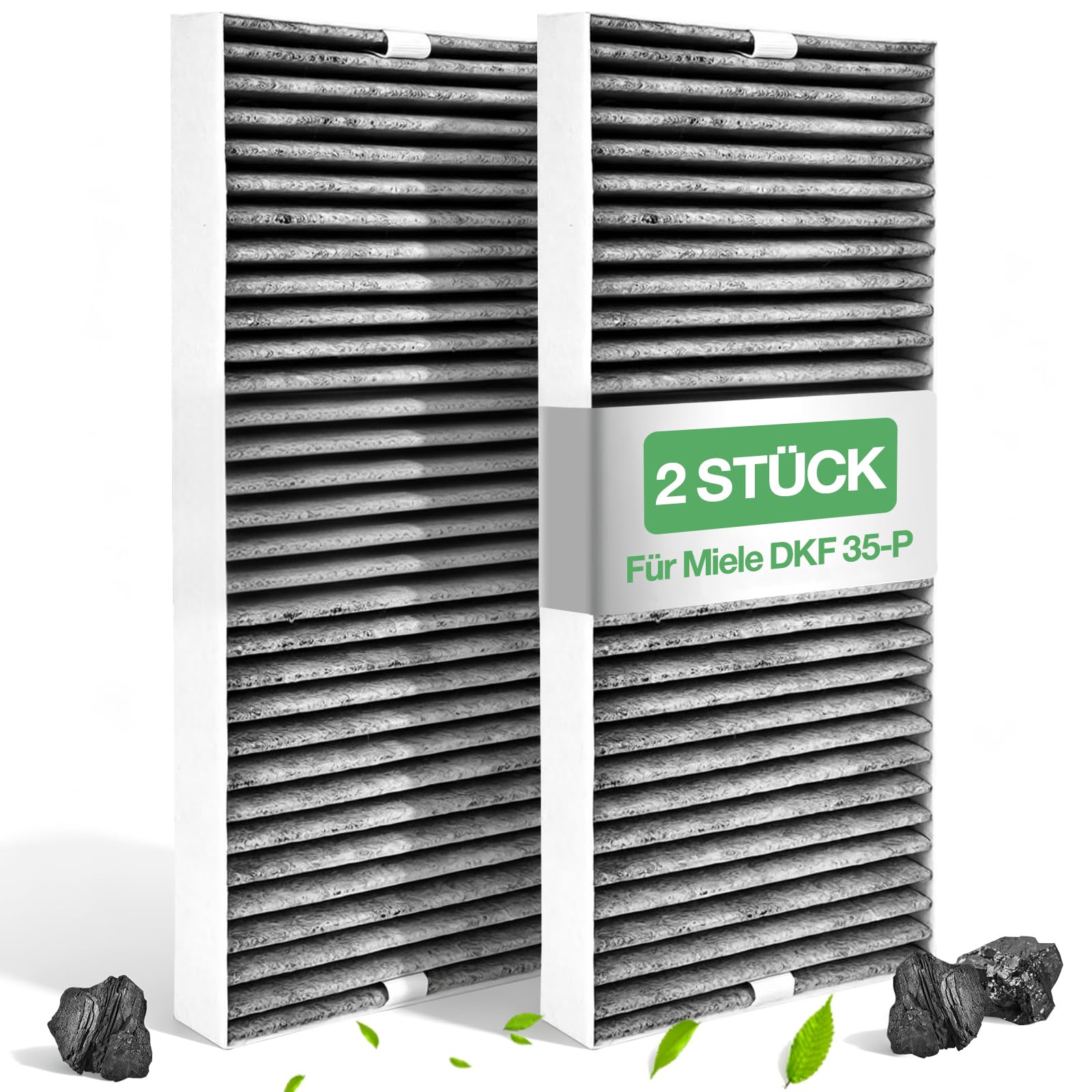 2 Aktivkohlefilter für Miele Dunstabzugshaube DKF 35-P Kompatibel mit KMDA 7272 KMDA 7473 KMDA 7676 KMDA 7876 und DAC xxxx im Umluftbetrieb (2 × Miele Dkf 35-p)