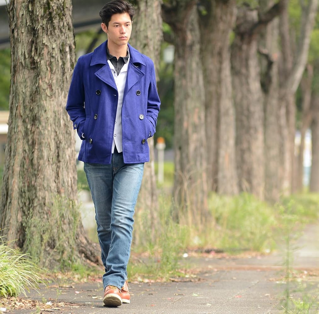 Amazon | [スペイド] コート メンズ ピーコート Pコート メルトン