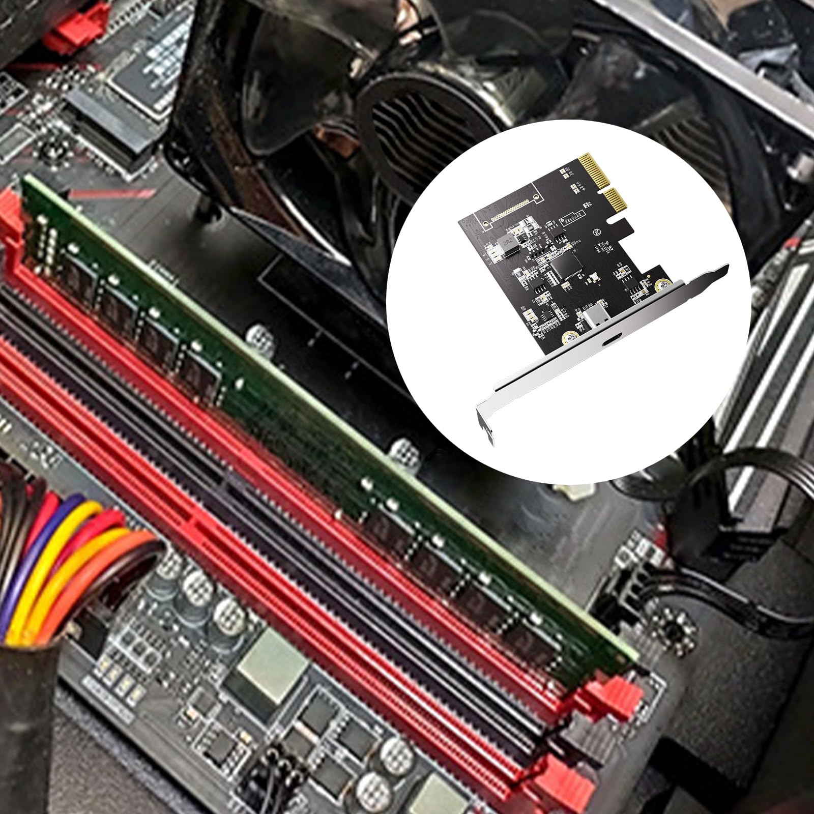 Scheda Adattatore PCIExpress 4X a USB Type C 3.2 Gen 2 per trasferimento rapido dei Dati Scheda espansione USB C velocità a 20 Gbps