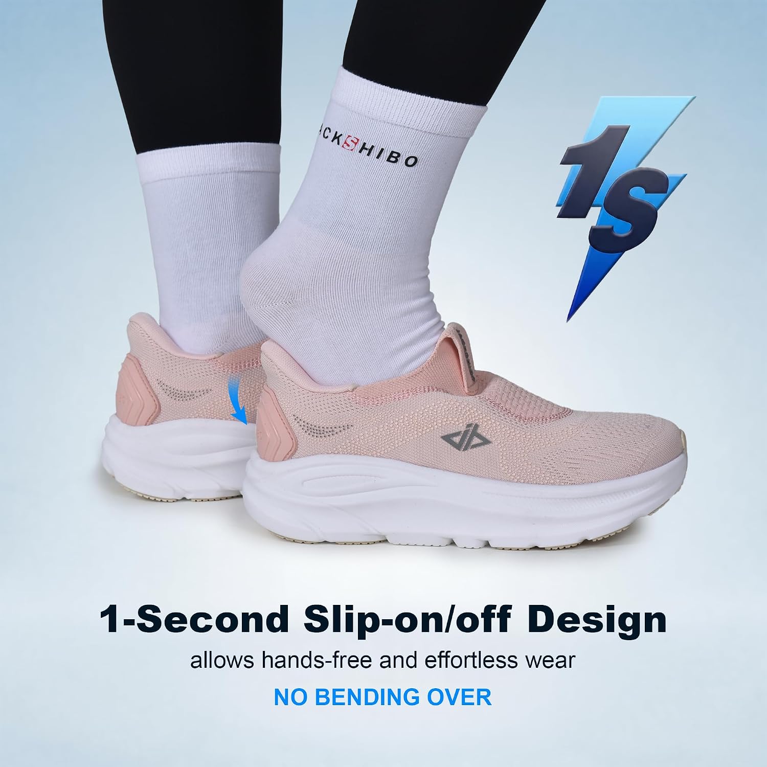 JACKSHIBO Womens Wide Toe Box Shoes Slip on Zero Drop Arch Support Sneakers | Hands Free, Orthopedic, Plantar Fasciitis, Slip in, Thick Sole, Cushion, Walking, Athletic, Tennis, Width, Metatarsal Pads