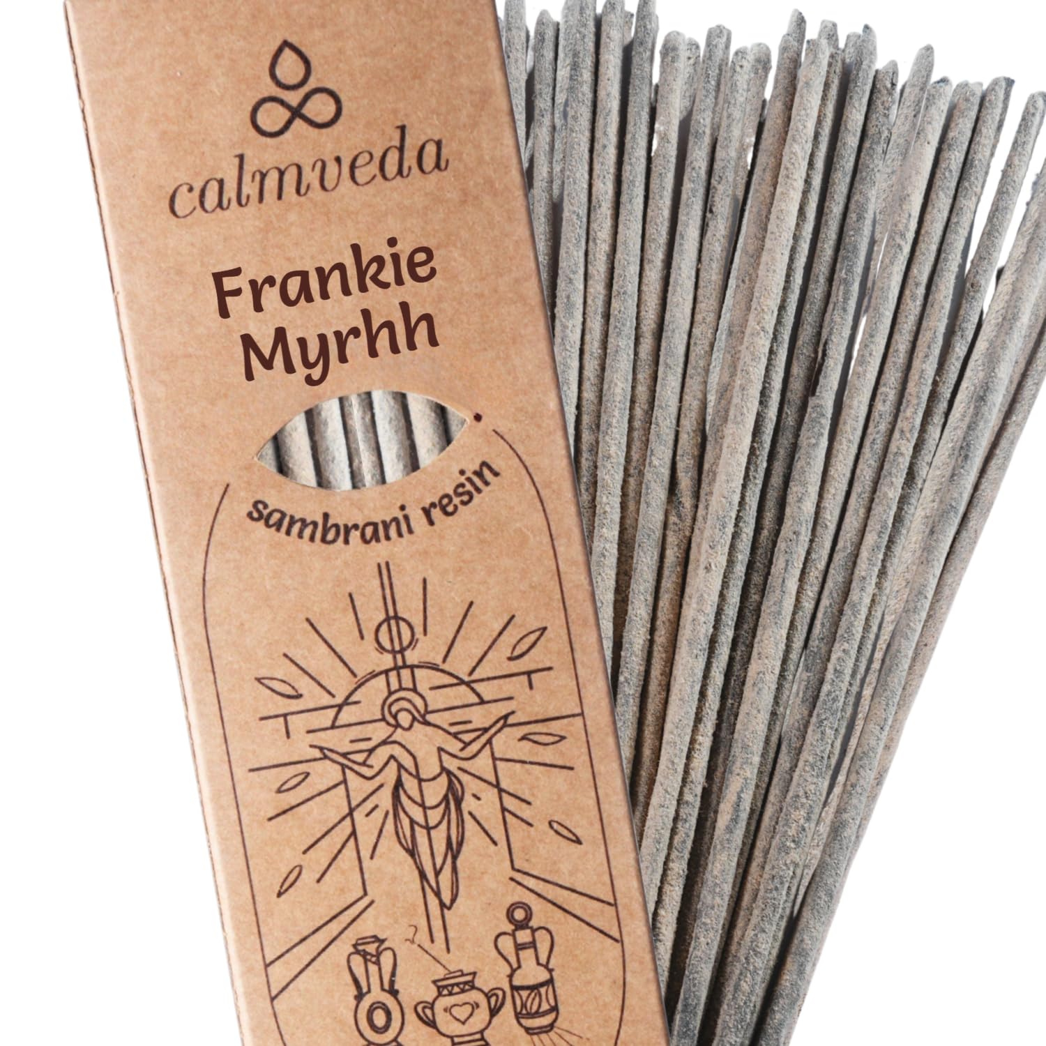 Organic Frankincense Resin Incense Sticks - (24+ Smudge Incense, 9 Inches) Thick Church Incense for Catholic Worship with Frankincense & Myrrh Resin (Loban Olibanum Incense) — image 1