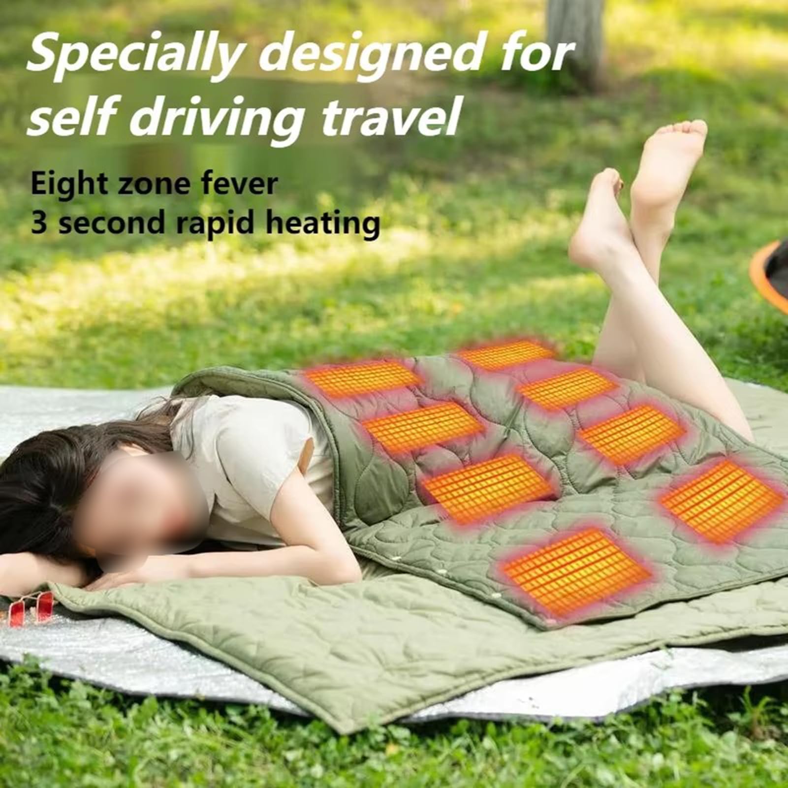 Manta Eléctrica con Calefacción, Manta Portátil Multifuncional con Calefacción por USB, Manta con 3 Ajustes para El Hogar, Oficina, Exteriores, Uso En Viajes, Lavable a Máquina