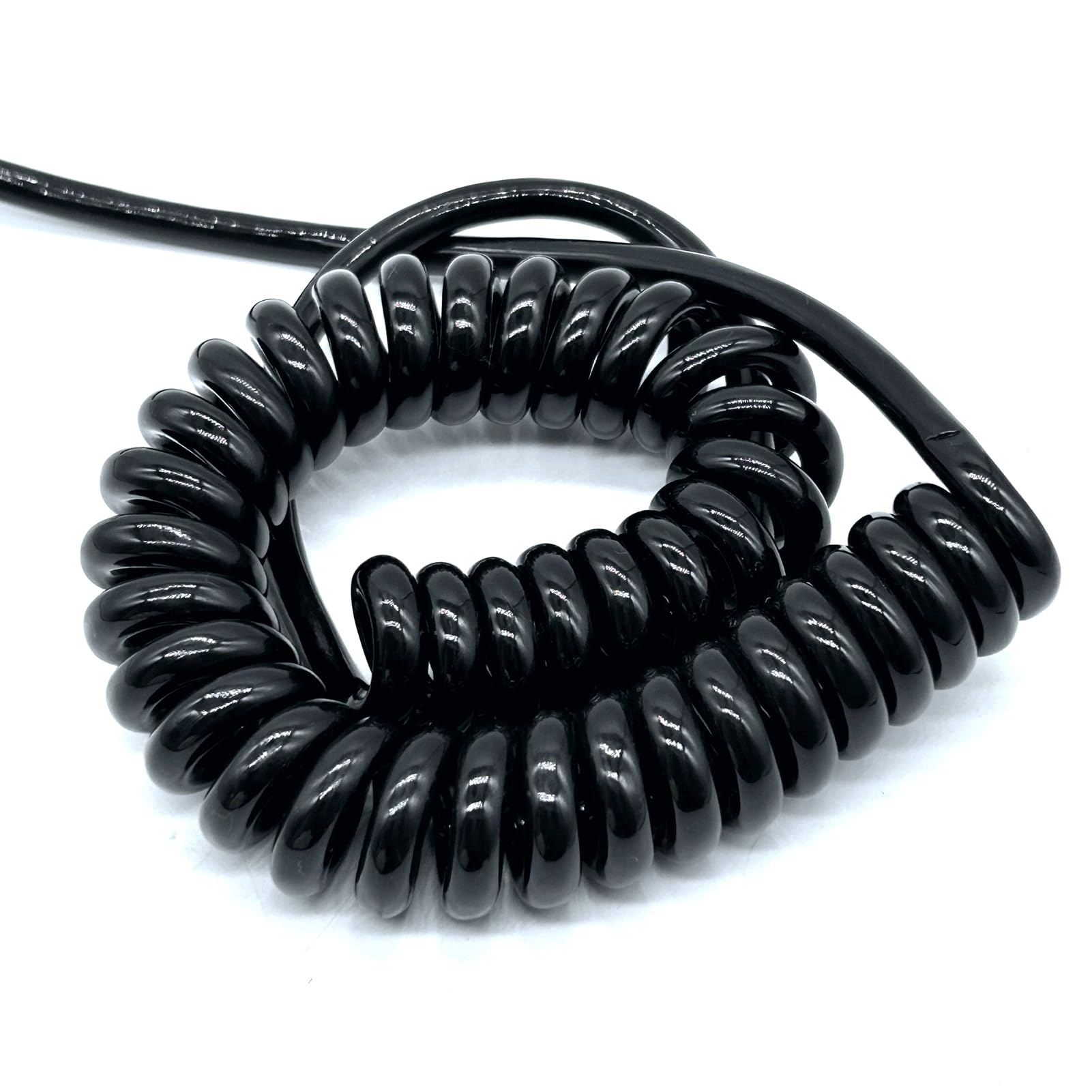 Câble spiralé à 2 conducteurs 18 AWG 0,75 mm², extensible et rétractable, étiré sur 5 mètres, for extérieur rétractable Cordon