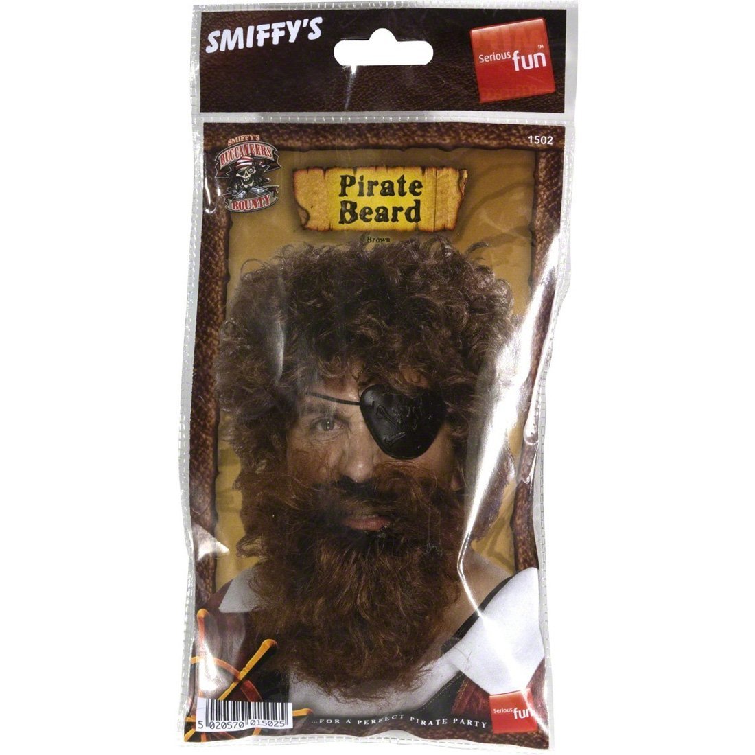 NET TOYS Piraten Bart, Hellgrauer Vollbart Aus Nylon – Für Karneval, Fasching, Kostüm-Party