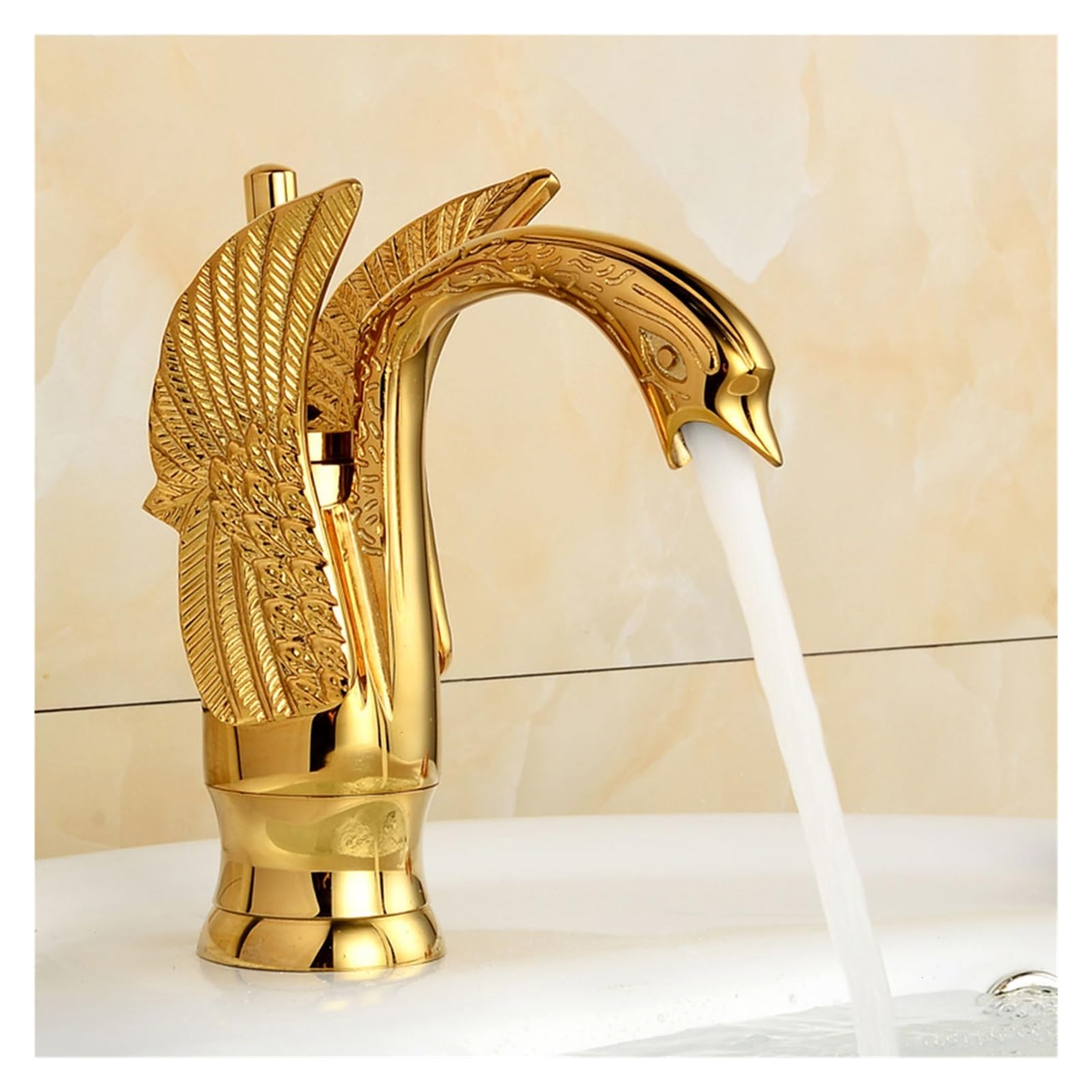 Deck Mounted Mixer tap hot and Cold Water Basin wash Basin Mixer tap Brass(Gold)