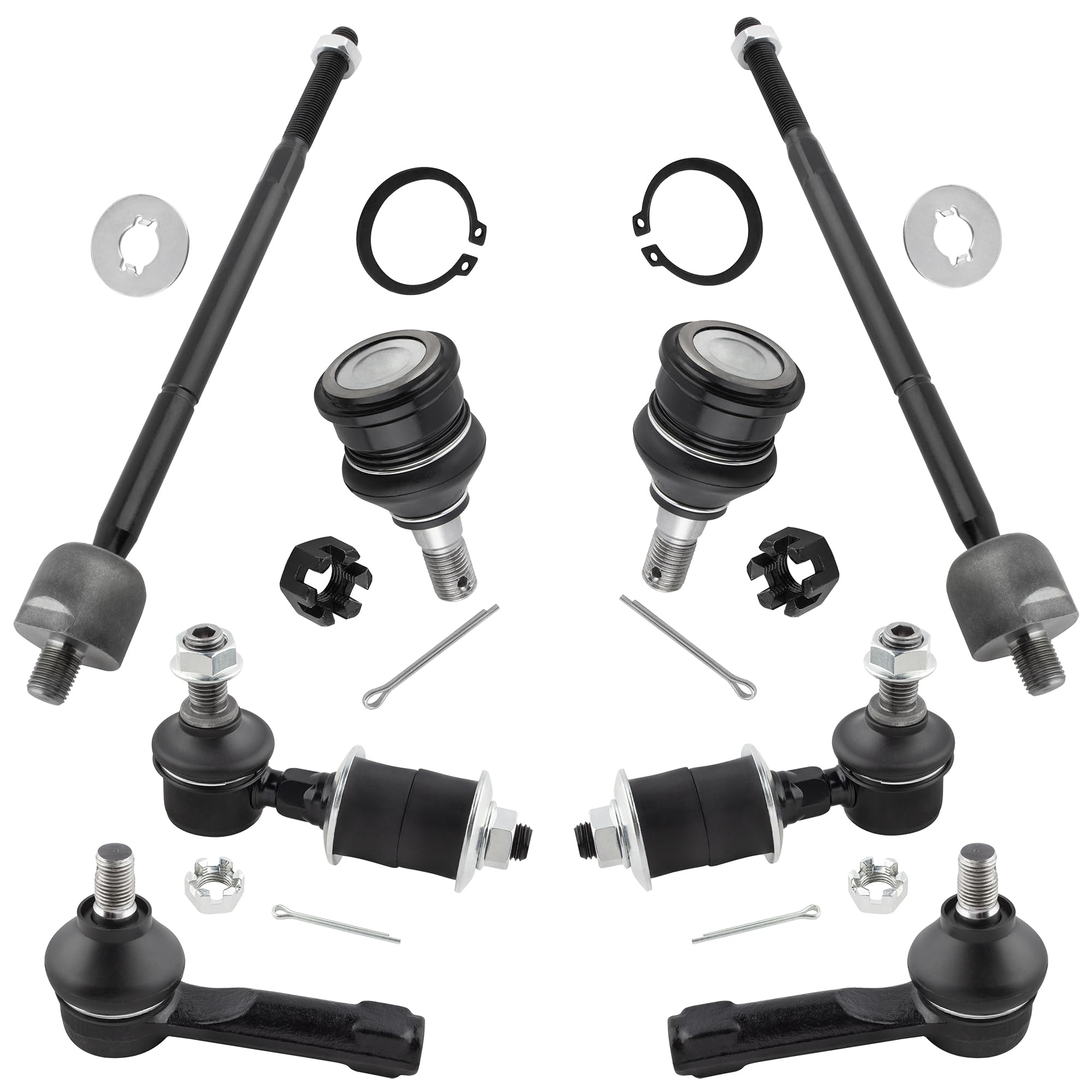MYSMOT K9449 K9543 ES2814 EV380 Front Stabilizer Sway Bar Links Inner & Outer Tie Rod Ends Lower Ball Joints for Nissan 200SX 1995-1998 Sentra 1995-