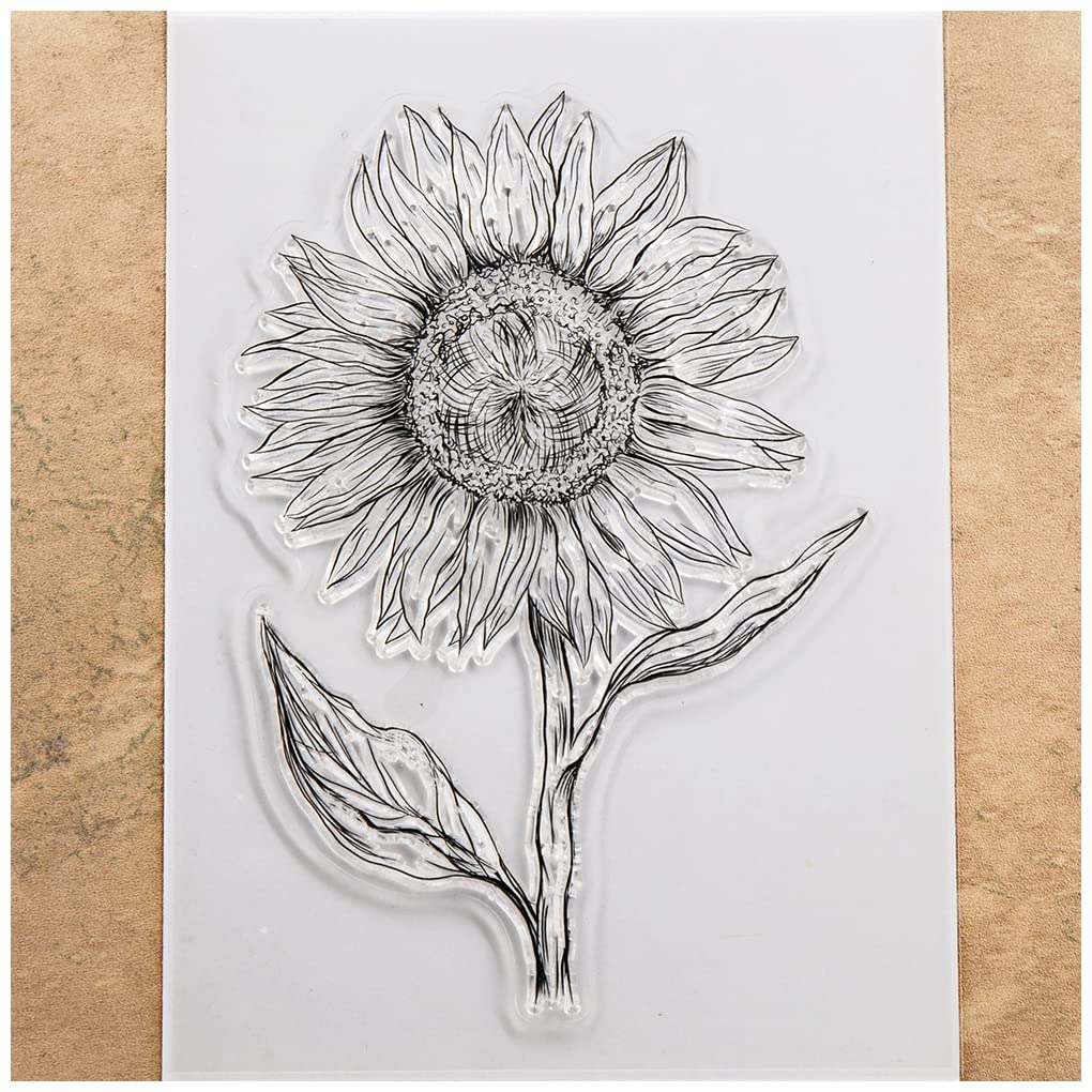 Kwan Crafts Flowers Sunflowers Clear Stamps for Card Making Decoration and DIY Scrapbooking 3040201