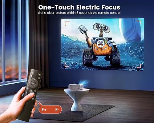 Miniatura 5 de Enfoque eléctrico y TV AndroidProyector 4K con WiFi y Bluetooth, WiMiUS Full HD 1080P 500ANSI Proyector de cine en casa 4K +, 4PAuto Vertical