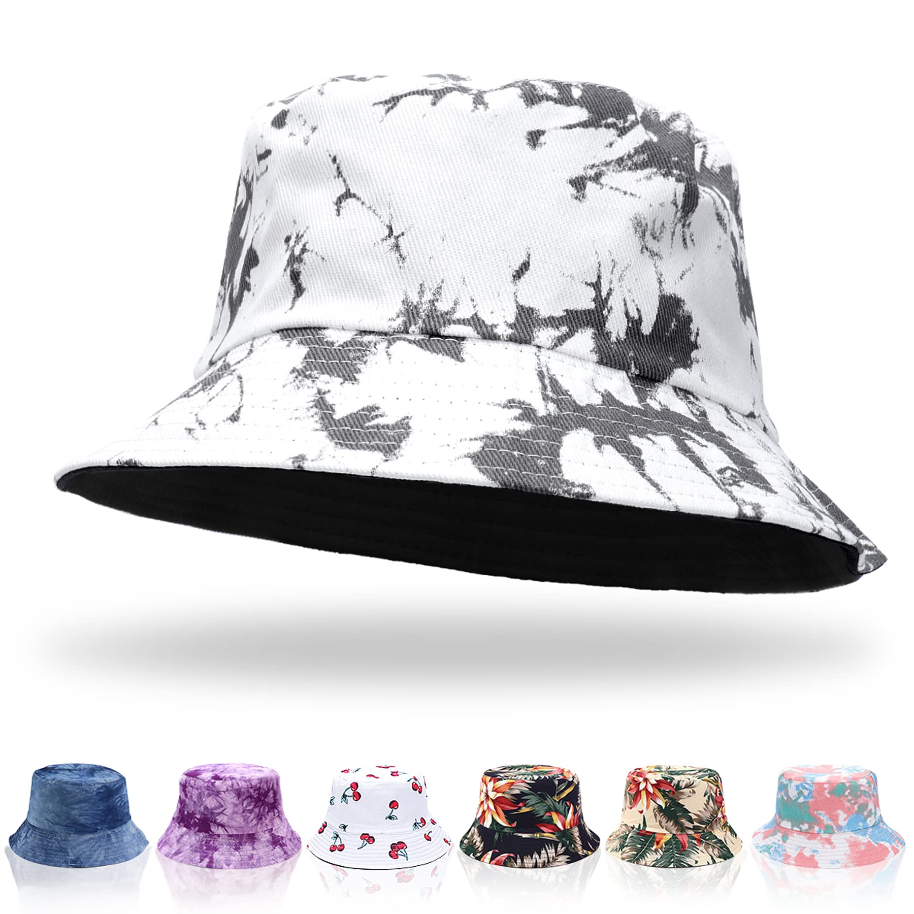 Keho Bucket Hats Women - Reversible Cotton Summer Beach Sun Hats Foldable Fisherman Hat for Travel Beach Hiking UK
