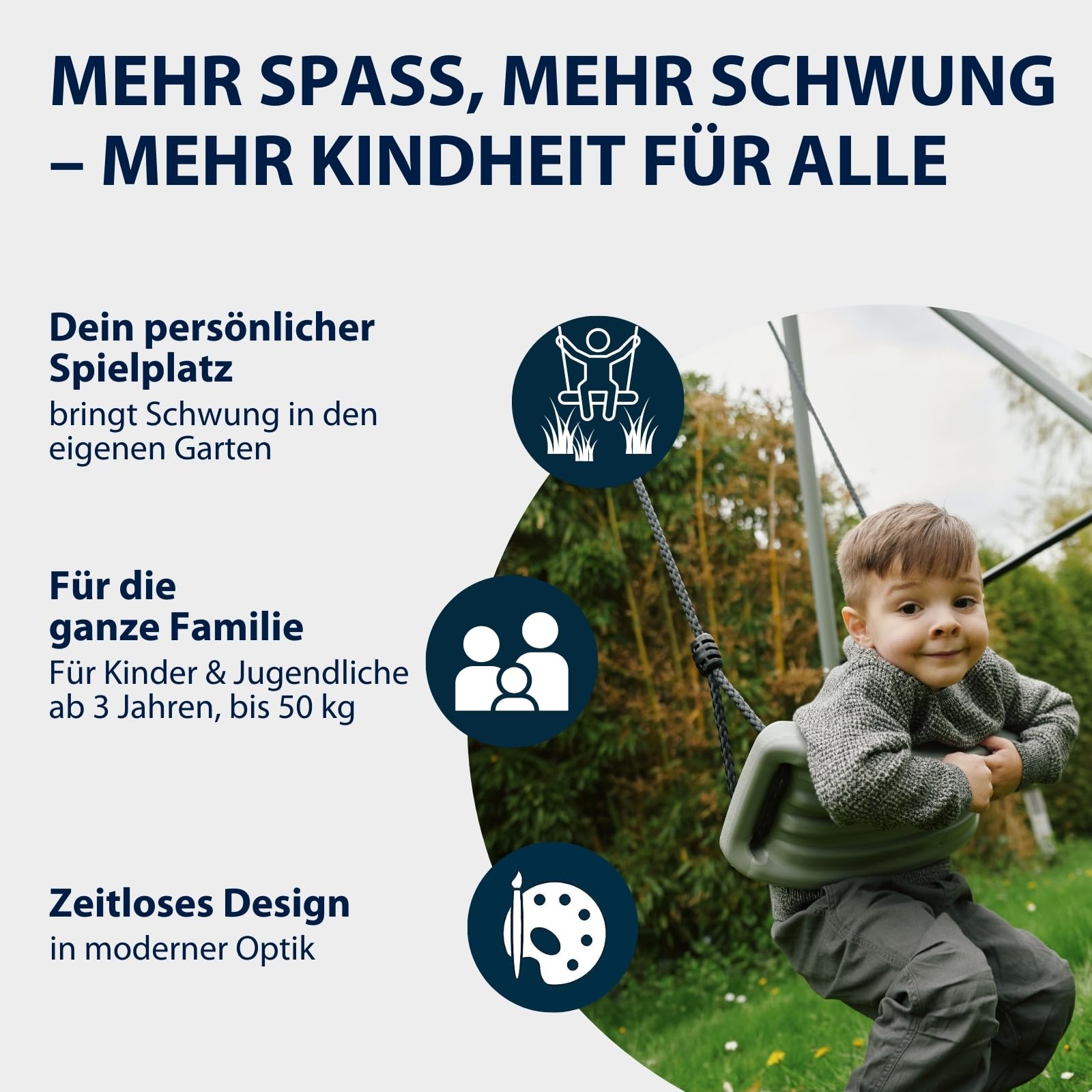 HUDORA Start Schaukelgestell inkl. Schaukelbrett - Wetterfeste Outdoor-Schaukel aus hochwertigem Stahl - Sichere Kinderschaukel für den Garten - Schaukel-Gestell für Kinder mit verstellbaren Seilen