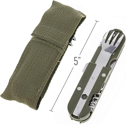 Miniatura 6 de ASR Outdoor Cuchillo de bolsillo multifunción Tenedor Cuchara Cena Camping Utensilio Set