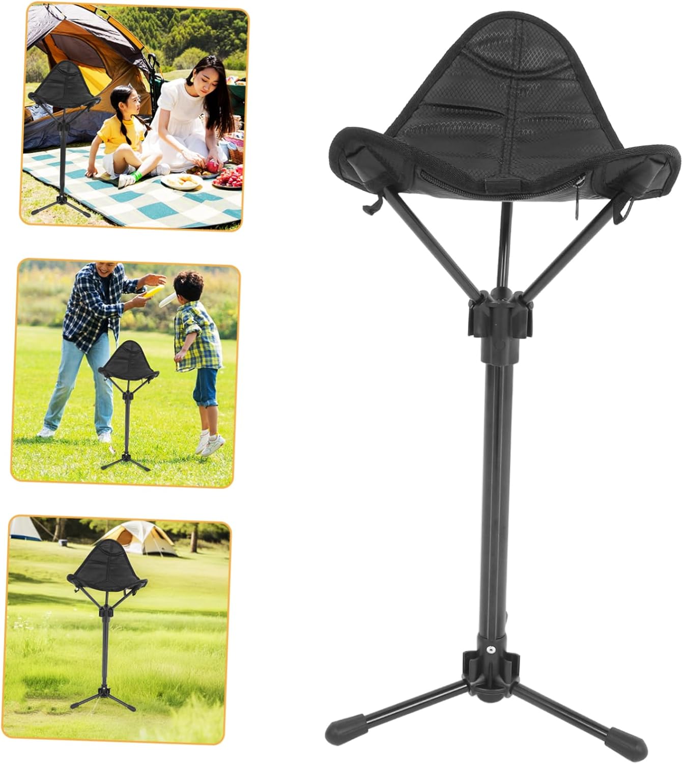 Sosoport Travel Portable Folding Camping Stool Height Tripod Seat for Outdoor Activities Picnics Fishing and Gardening Compact and Lightweight Design for Easy Carrying
