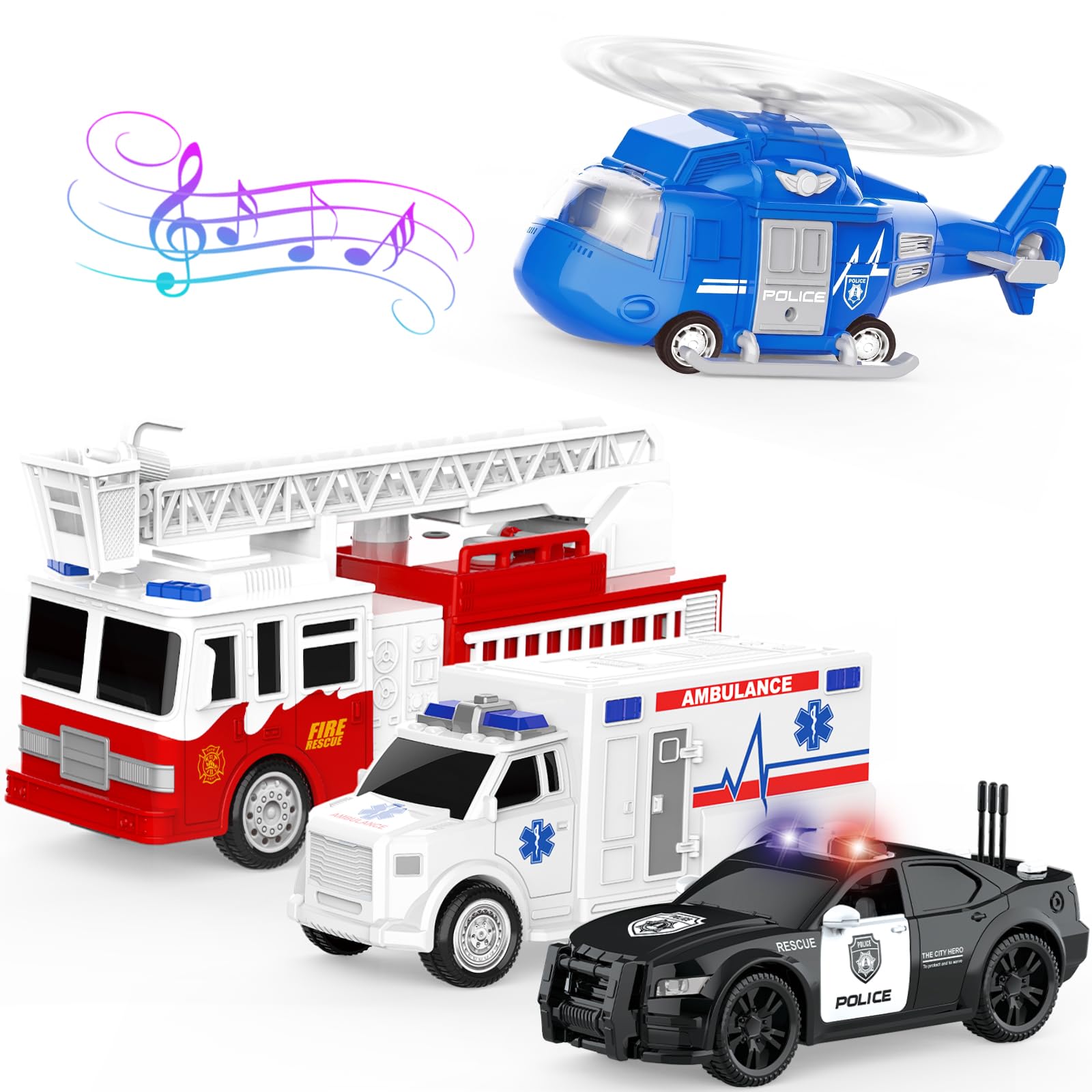 COVTOY 4 Pack Emergency Vehicles - ambulances | Mubboo