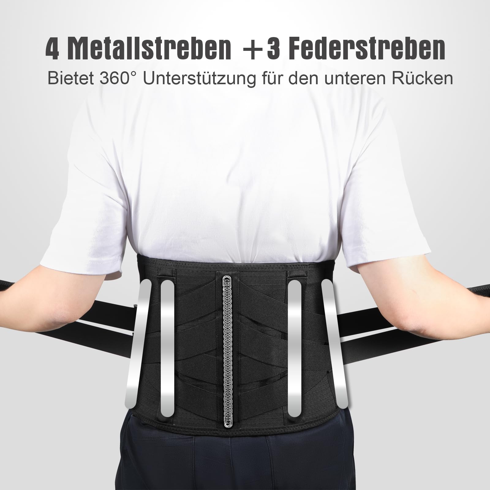 Massant pour lombaire avec chauffage, ceinture orthopédique chauffante pour soulager douleurs dos. 3 modes vibratoires, 6 niveaux chauffage, batterie rechargeable 5000 mAh, sans fil