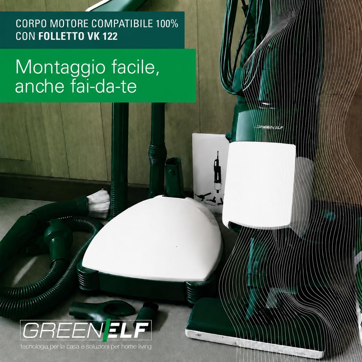 Corpo Motore per Folletto VK122 (RIGENERATO COME NUOVO) - POTENZA 450W - Ricambio per Aspirapolvere VK122 - Installazione Semplice Per Principianti - TESTATO E AFFIDABILE