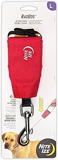 Nite Ize RadDog Retractable Pocket Leash - Durable & Comfortable - Compact Retractable Leash for Dog Walking - Portable & Sturdy for Everyday Use - Red, Large