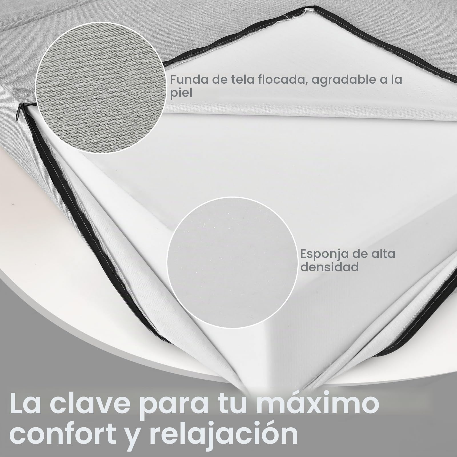 FANTASK Sofá Cama Plegable 3 en 1, colchón Plegable, Espuma Extra Gruesa (15 cm), sofá Cama, colchón de Suelo, colchón Plegable, colchón de Invitados con Funda extraíble y Lavable, 190 x 71 x 15 cm,