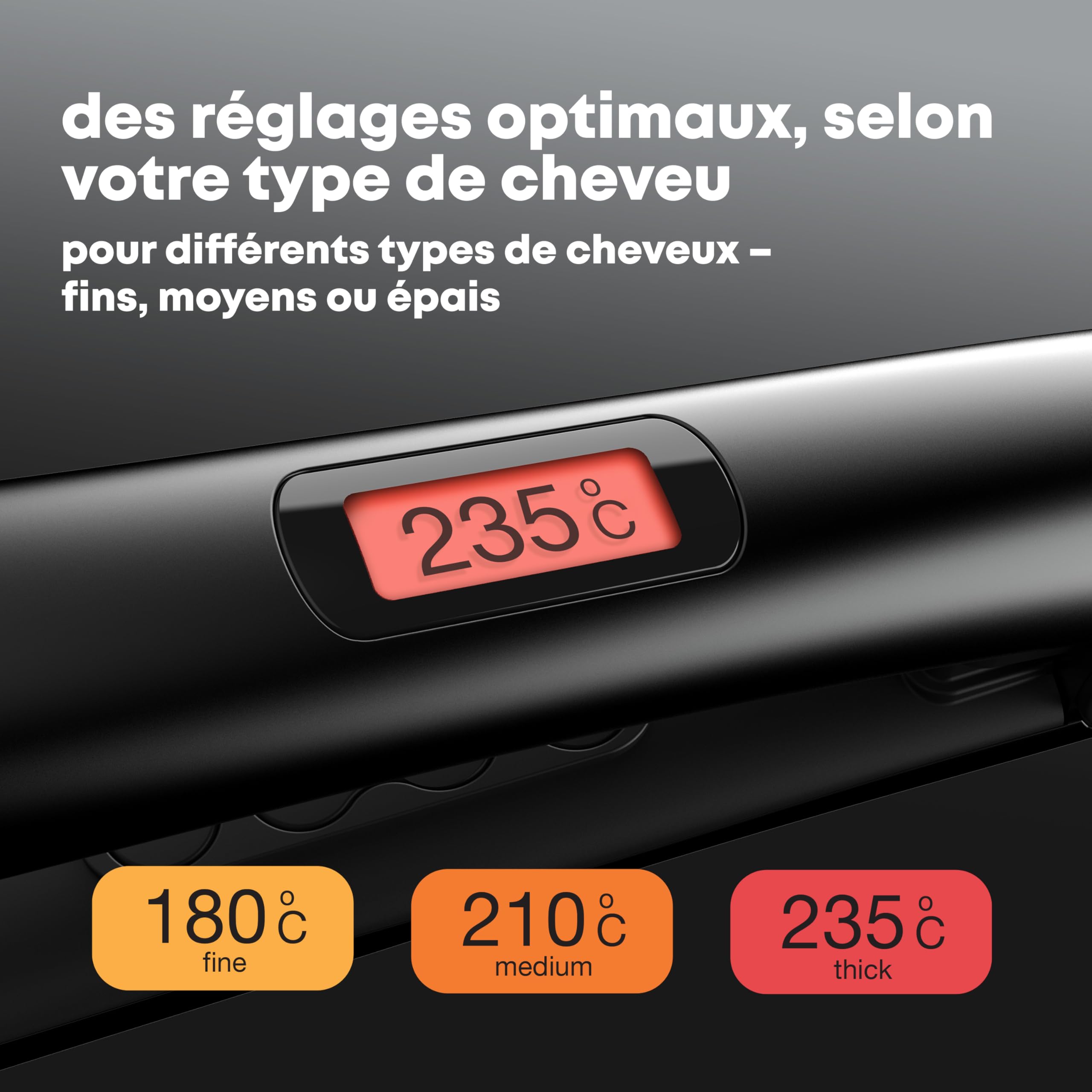 REVAMP Progloss Lisseur Céramique Digital - Lisseur et Boucleur Professionnel Léger et Fin, Plaques Ionique, Température Réglable 80-235 °C, Tension Universelle