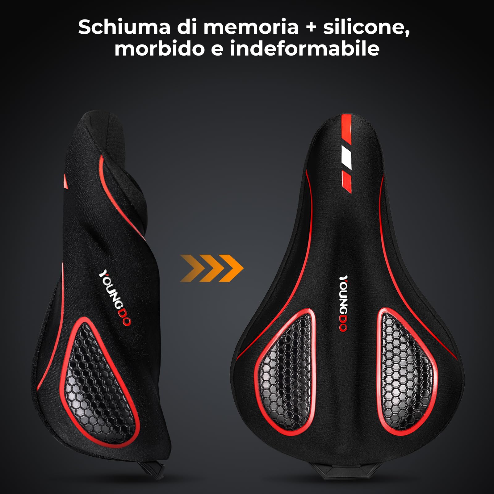 YOUNGDO Coprisella Bici Gel, Copri Sella Sellino Bici in Gel, Morbido e Confortevole, con Copertura Impermeabile, per Bici da città, Bici da strada, MTB, E-Bike
