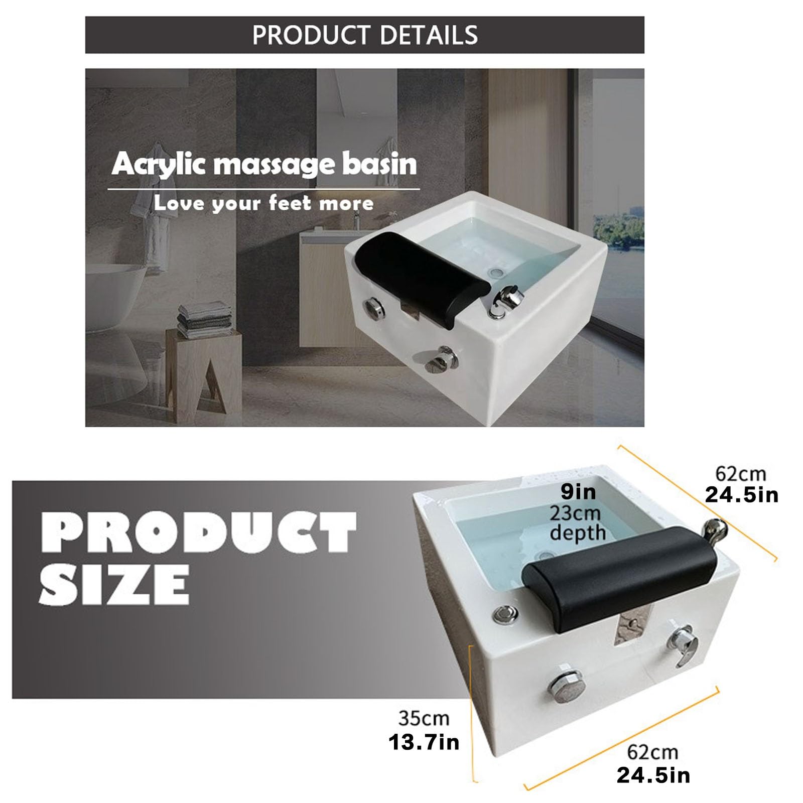 Fußbäder Und Spas Mit Wärme Und Massage, Fußbad, Spa, Fußbad, Spa, Fußbad, Pediküre, Acryl-Pediküre-Waschbecken (Größe: Badewanne)(with Water Pump)