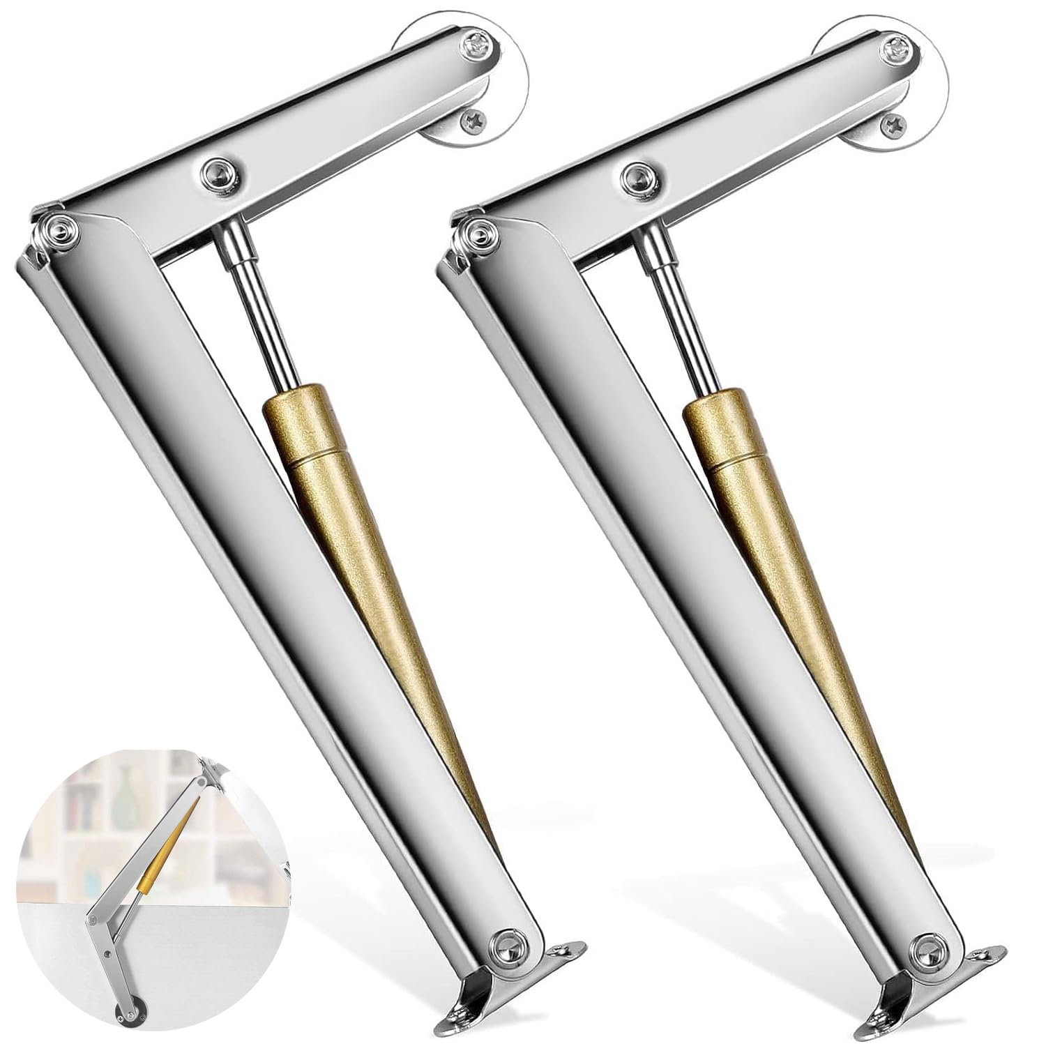 Bolivia'sLid Stay Hinges, 2Pcs 150N Gas Spring Lid Support Hinge, Gas Spring Lid Stay for Kitchen Cabinet Door Cupboard Toy Box Pneumatic Stop Support, Heavy Duty Gas Strut Soft Close