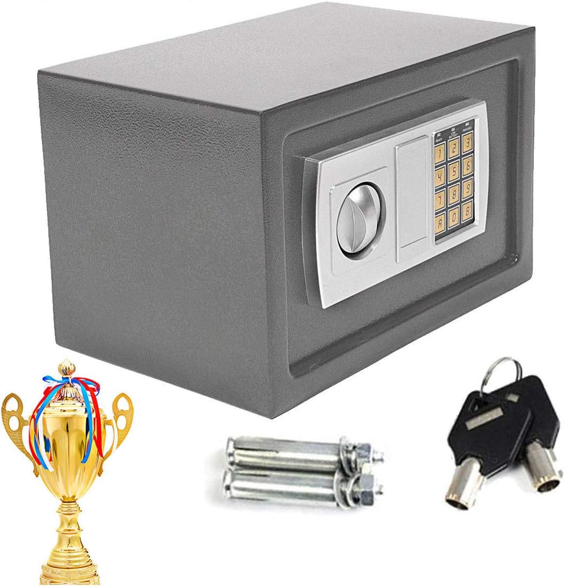 Electronic Home Mini Safe Box Digital Steel Money Cash Safe with 2 Keys ...