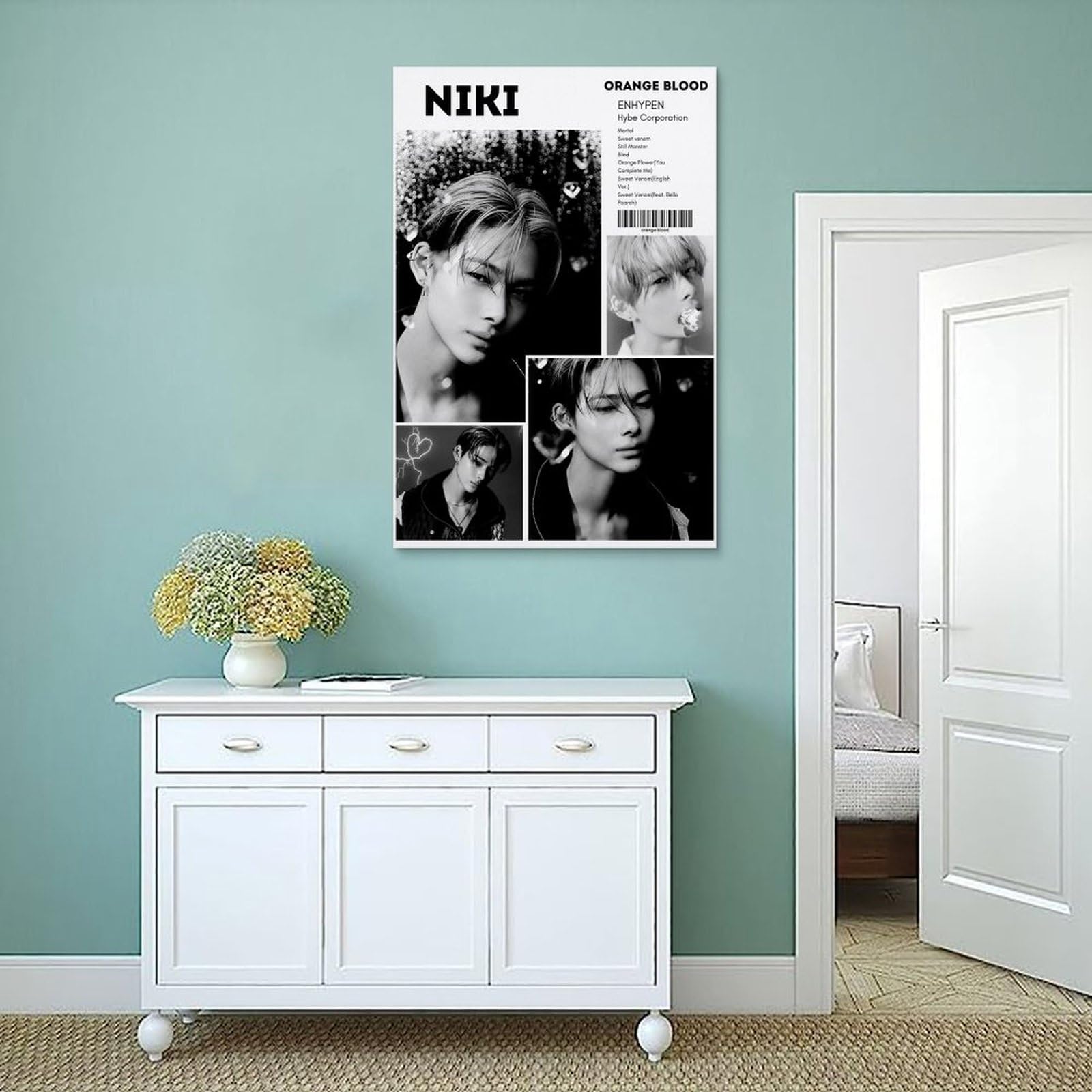Produktbild von MMCJUH Enhypen Wandkunst, Buntes Dekoratives Poster, Kunst, Leinwand, Geschenk Für Freunde, Schön, Geeignet Für Wohnzimmer Und Schlafzimmer, Ungerahmt, 20 X 30 Cm