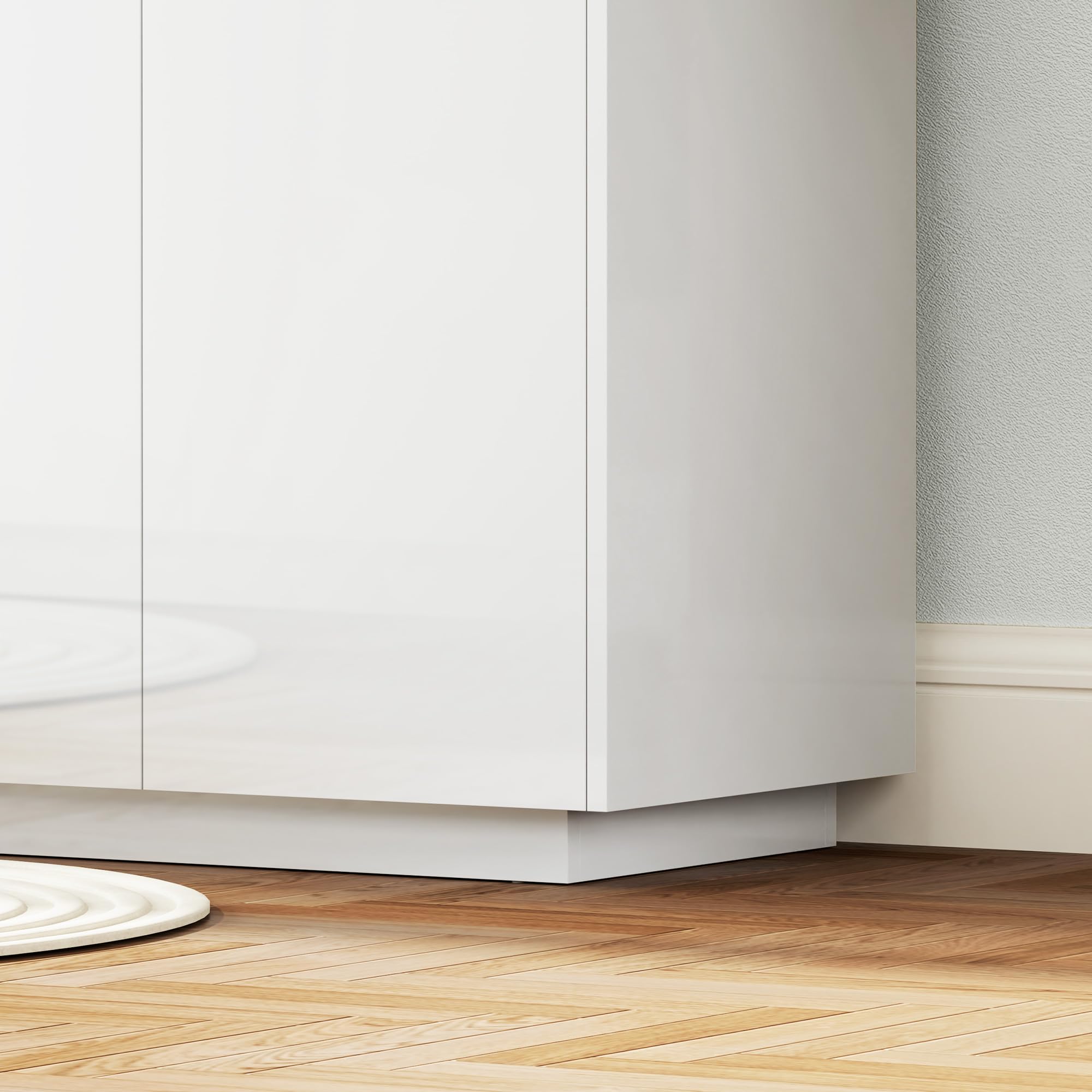 HOMCOM Credenza Soggiorno con Armadietti a 2 Ante, Madia Soggiorno Moderna con Ripiani Regolabili e Chiusura Ammortizzata, per Sala da Pranzo e Soggiorno e Salotto, 140x40x75 cm, Bianco Lucido