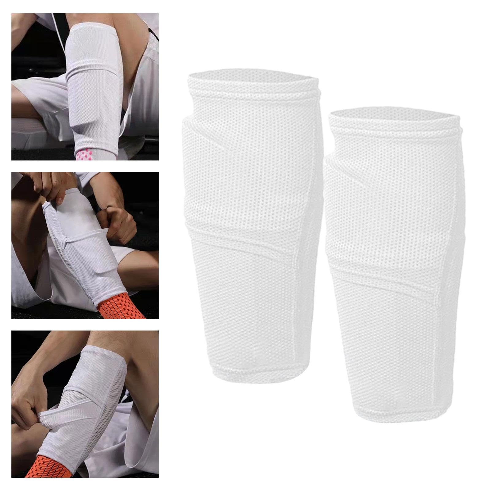 6 X Fußball Schienbeinschutz Socken, Schutz, Langlebige Spieler, Anfänger, Beinärmel, Fußball Schienbeinschutz, Unterstützung für Sport, Radfahren, zu