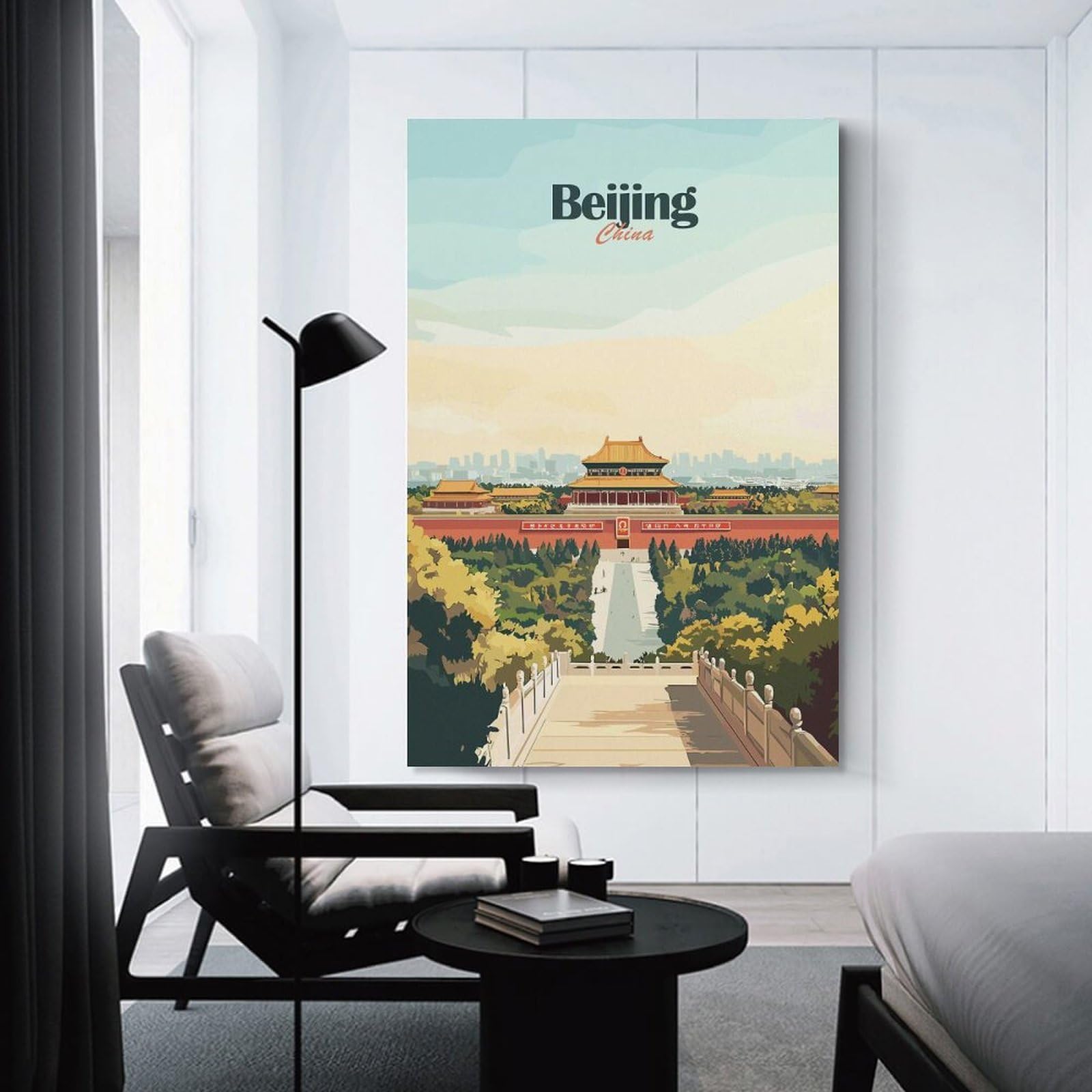 Junmoney Beijing, China Travel Home Decor Wall Art, 20x30inch(50x75cm), for Home, Office, Studio Or Guest Room, An Adaptable Decor Piece for Home Use