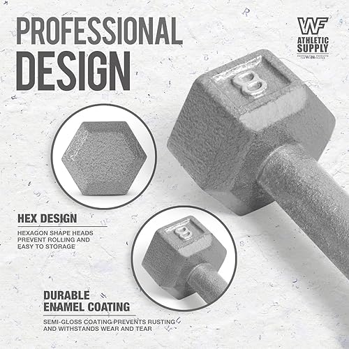 Miniatura 4 de WF Athletic Supply Juego de mancuernas de 200 libras, juego de mancuernas de 10 a 30 libras con un estante de almacenamiento para tonificación