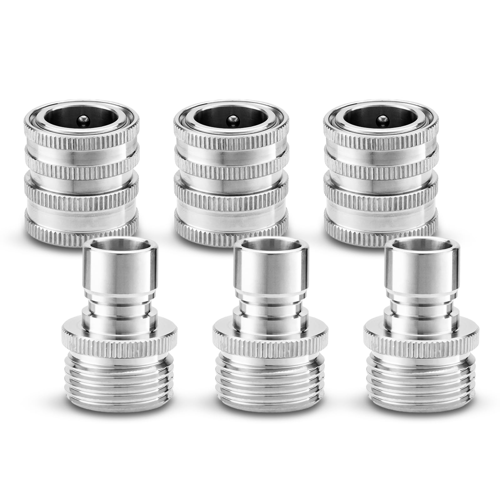 Raccordi per tubi flessibili a connessione rapida, raccordo rapido per tubo da giardino da 3/4 di pollice, raccordi a connessione rapida per tubo dell'acqua in acciaio inossidabile