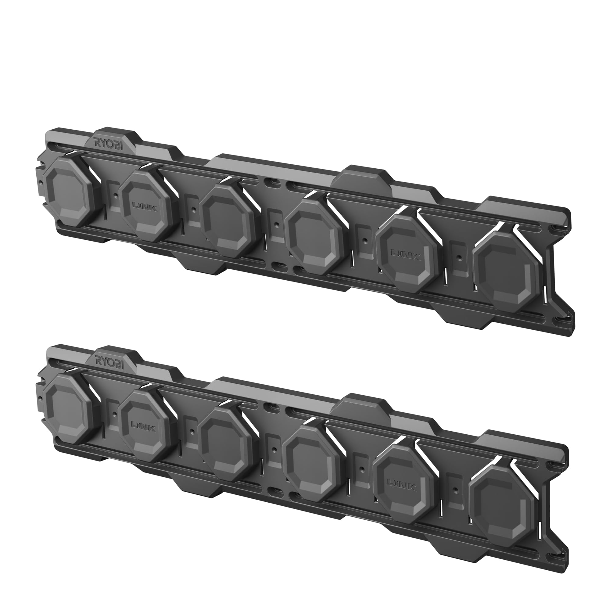 RYOBI - Rails Muraux LINK (x2) - RSL2WR-2 - Support Mural Universel, 84cm, Charge Lourde, Polymère Résistant, Extension Rangement