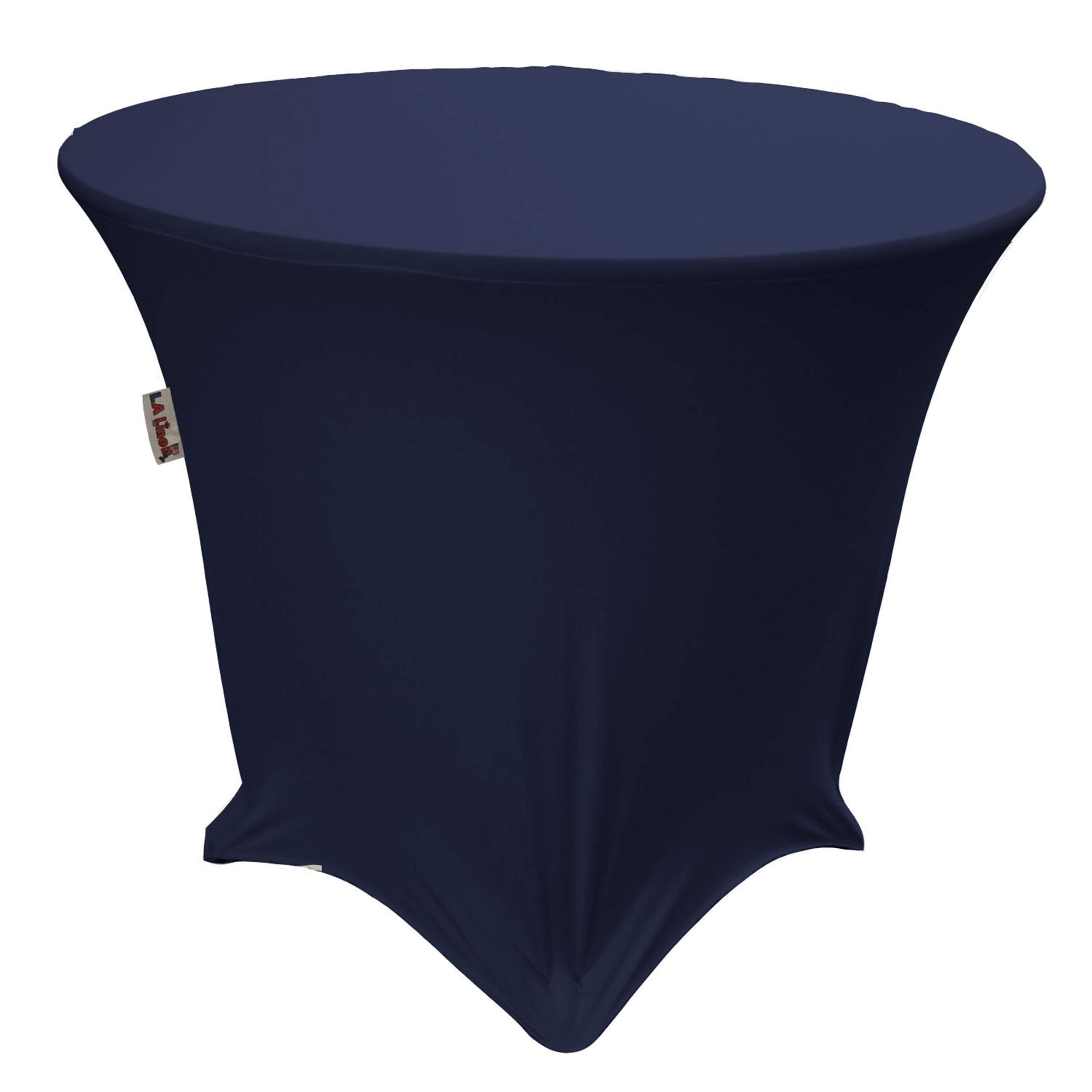 La Leinen rund Spandex Tischdecke, marineblau, 48 x 30
