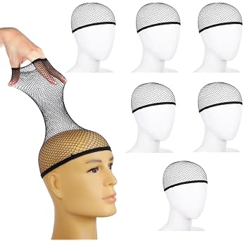 6 Piece Hair Net Nylon Wig Cap Wig Caps Wig Cap Set Black Hair Net for Wigs Wig Net Undercap Stretchable Elastic Breathable Wig Accessories for Everyday Party Balls