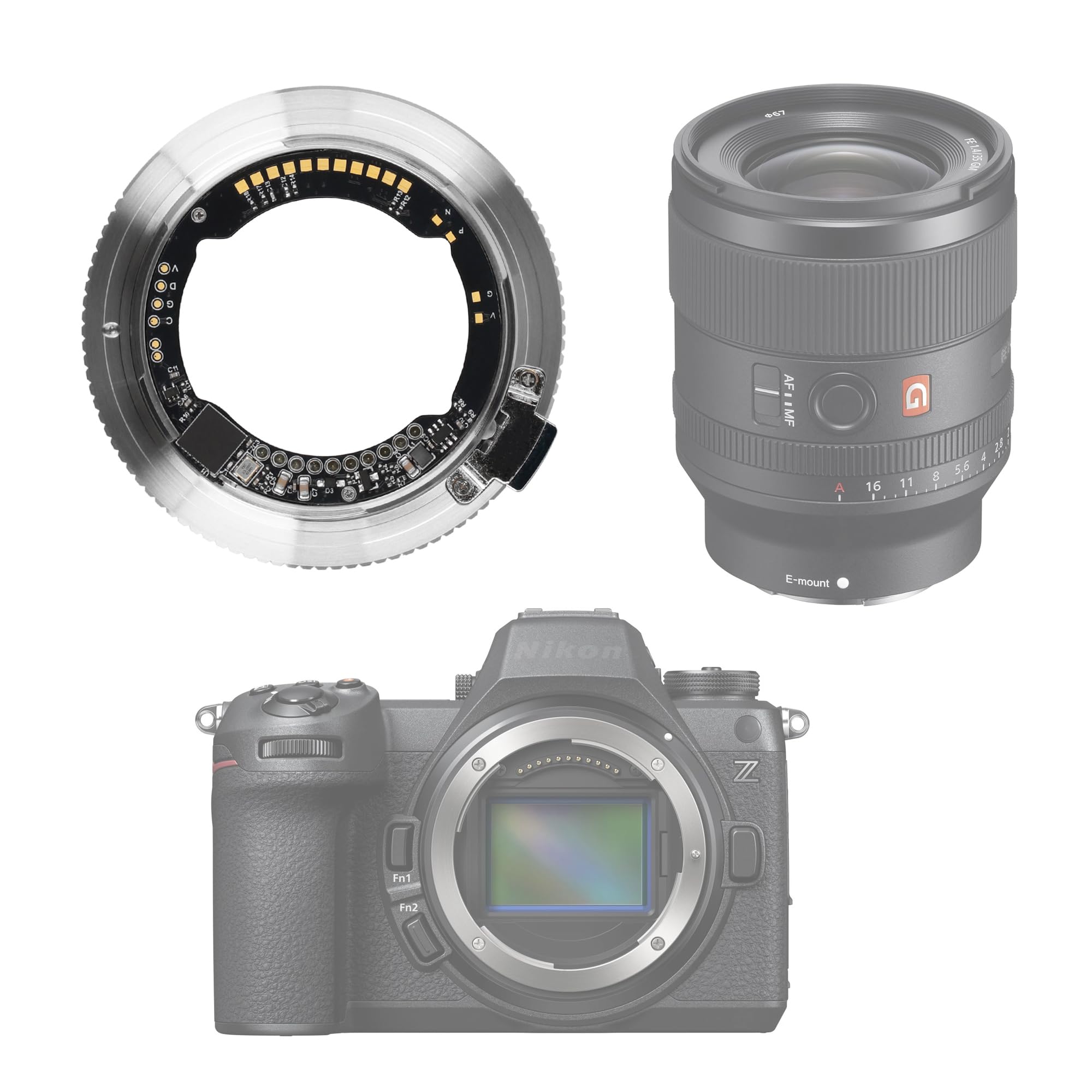 Adaptateur d'objectif autofocus compatible avec les objectifs Sony E-Mount compatible avec les appareils photo Nikon Z ETZ Pro