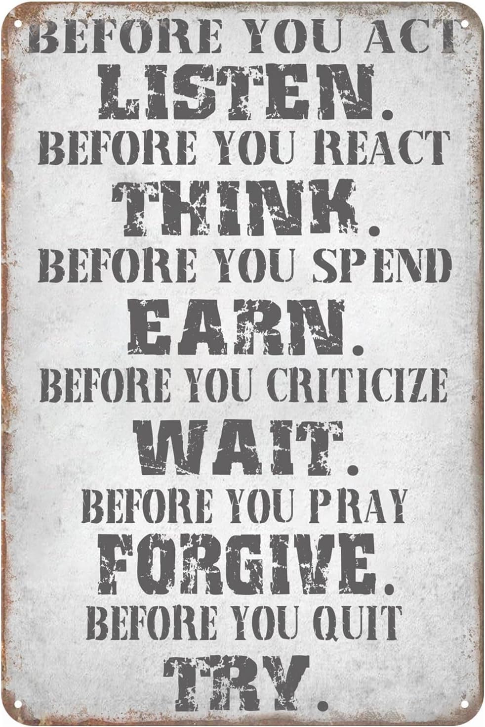 Anceky Before You Act Sign Inspirational Quotes Wall Sign Positive Quotes Wall Decor Home Decor Room Door Accessories Poster s Inspiring Quotes Wall Decor Motivational Sign 5.5x8 Inch