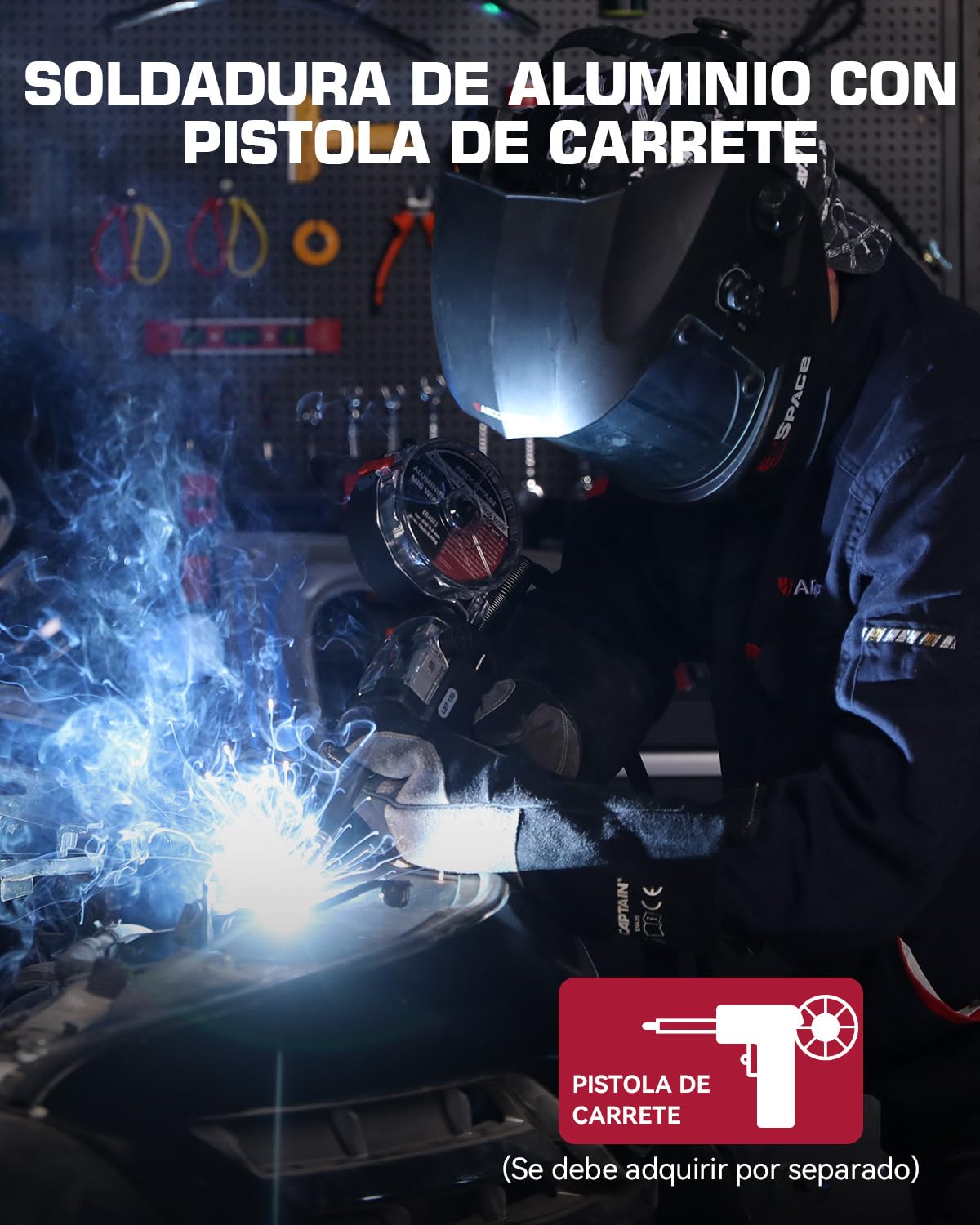 ARCCAPTAIN Soldador MIG MAG de 200A, 6 en 1 Totalmente Sinérgica, para Hilo Tubular/Sin Gas MIG/Gas MIG/MMA E-Hand/LIFT TIG/Soldadura Puntos, Soldador Inverter IGBT de 230V