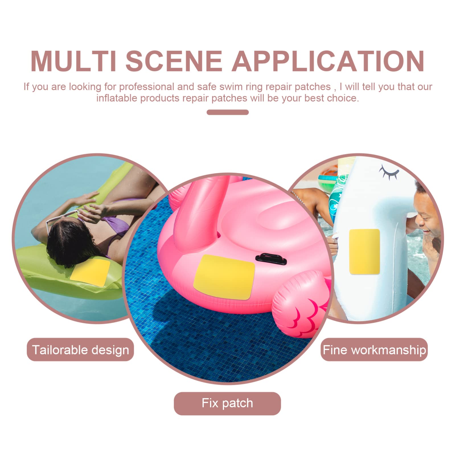 Milisten 5 Ensembles Kit De Réparation De Crevaison De Piscine Flottante Patchs De Réparation Imperméables Scellant pour Étang Écumoire Piscines Solaires Revêtement De 12 pièces * 5
