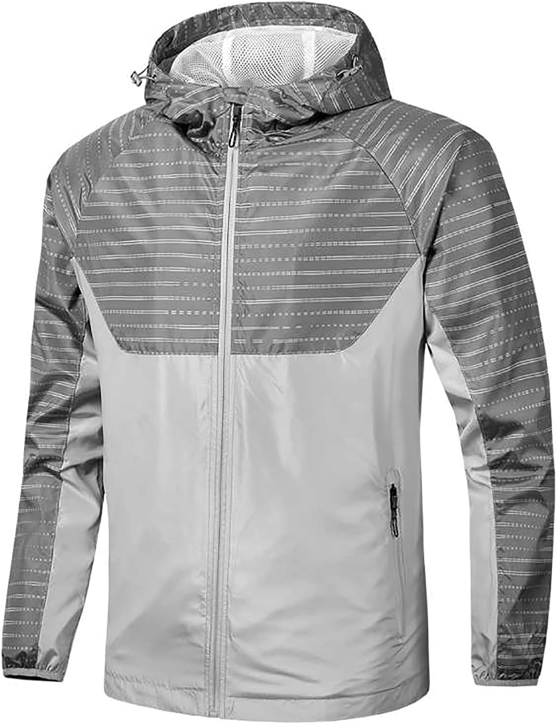 2021 Fashion Hood Raincoat for Men's Waterproof Coat Zipper Long Sleeve Solid Color Outdoor Jacket Trench