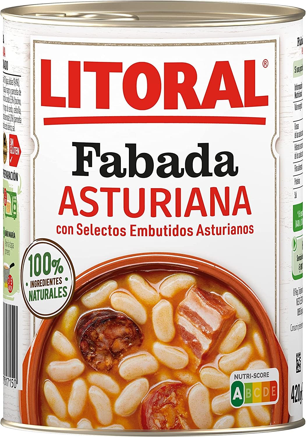 Lote de 6 latas fabada asturiana litoral 435gr