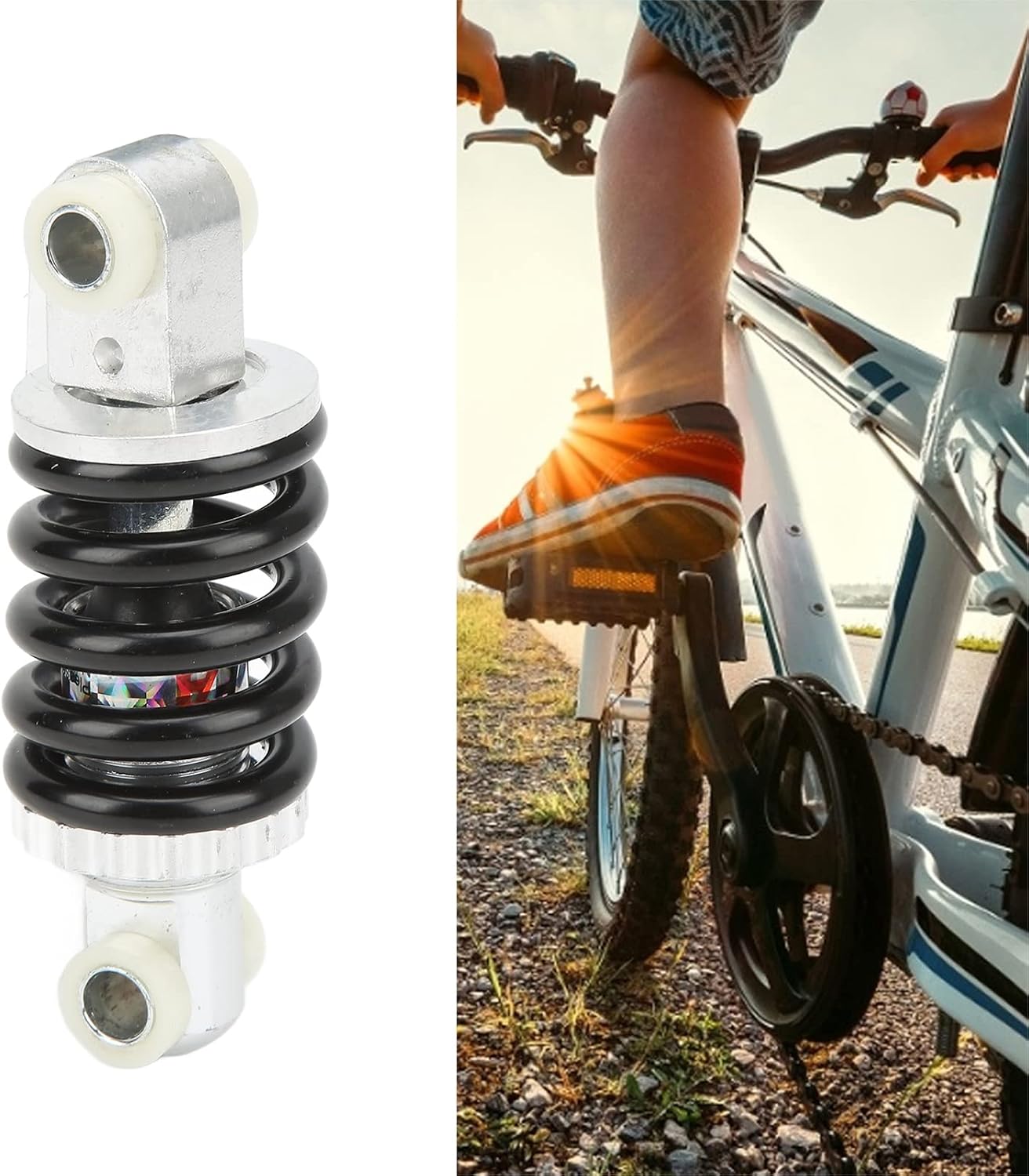 Mountain Bike Shock Absorbers, 500LBS Load Capacity 90mm Travel Dual Suspension for Off-Road Trails Commuters and Electric Mountain Bikers